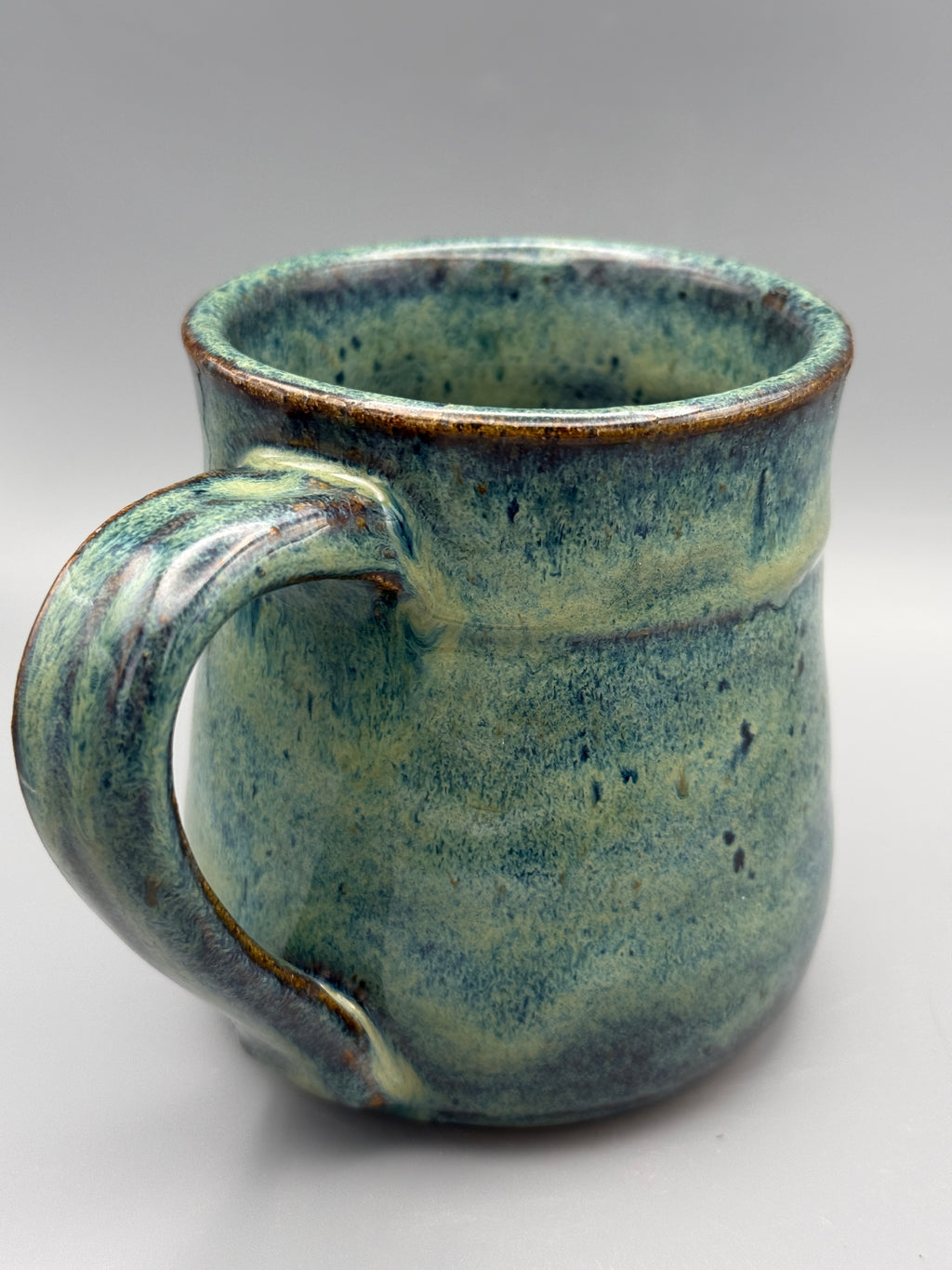 River Fern Tapered Mug in Sage Green - Handmade 10-12 oz