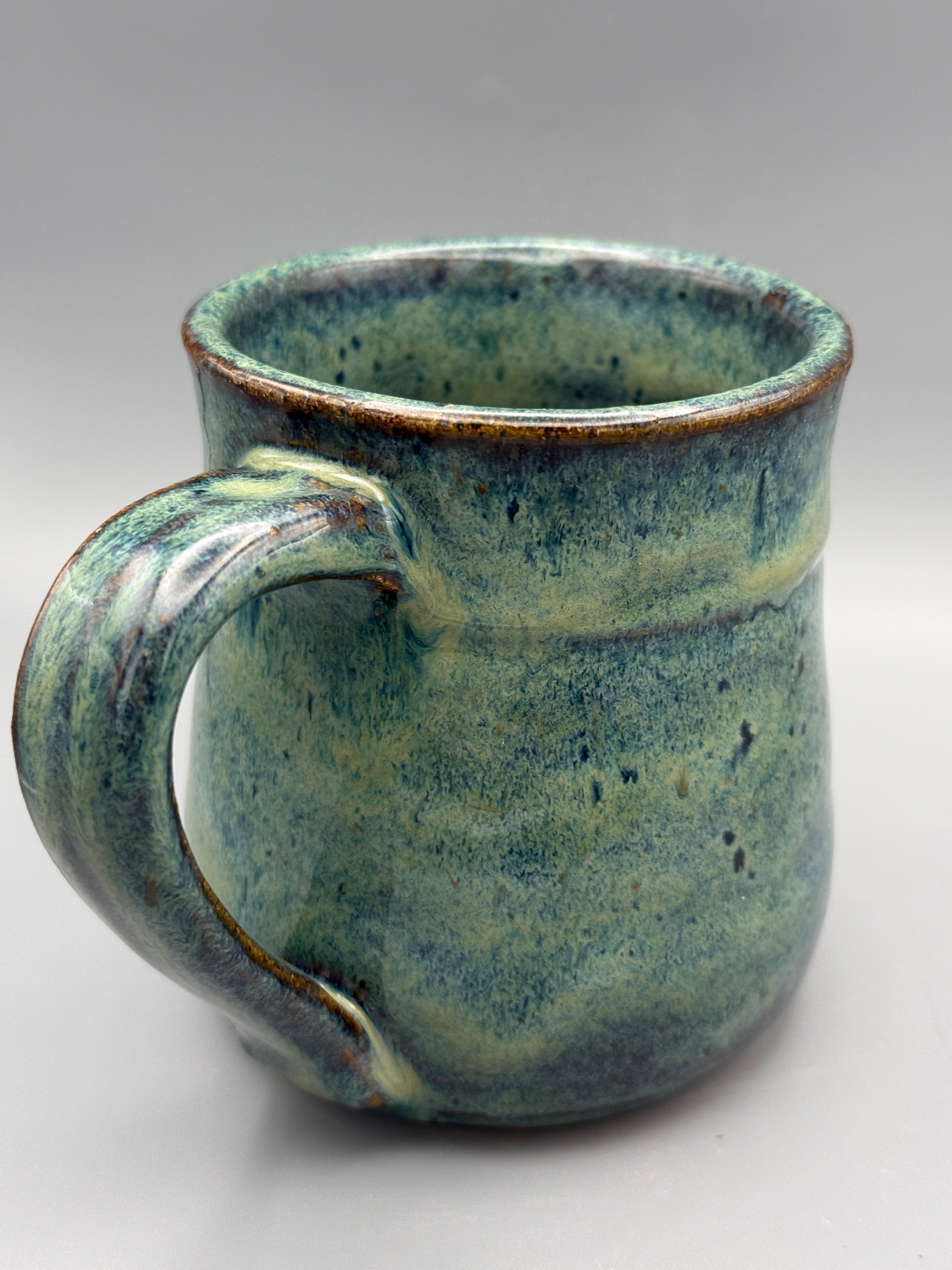 River Fern Tapered Mug in Sage Green - Handmade 10-12 oz