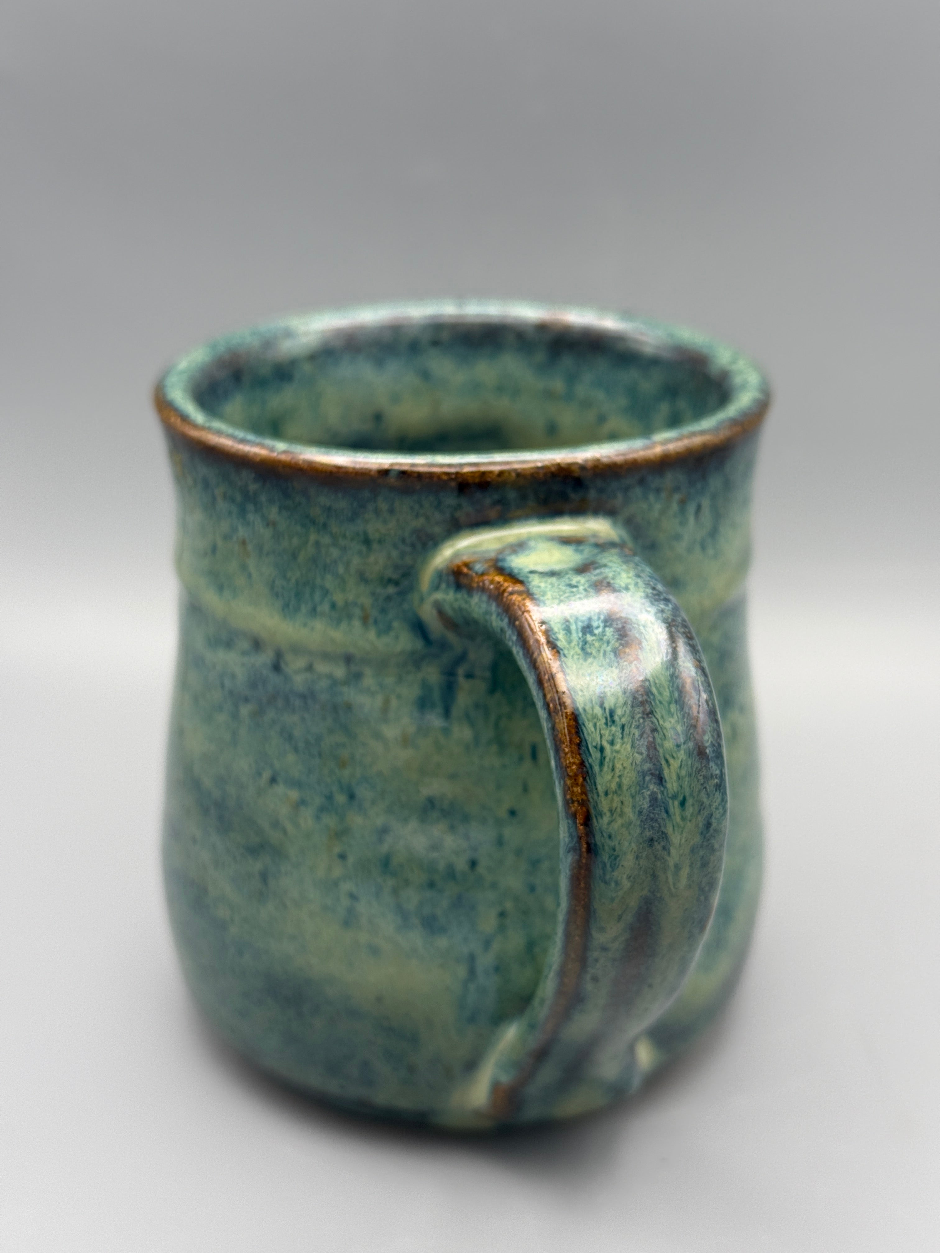 River Fern Tapered Mug in Sage Green - Handmade 10-12 oz