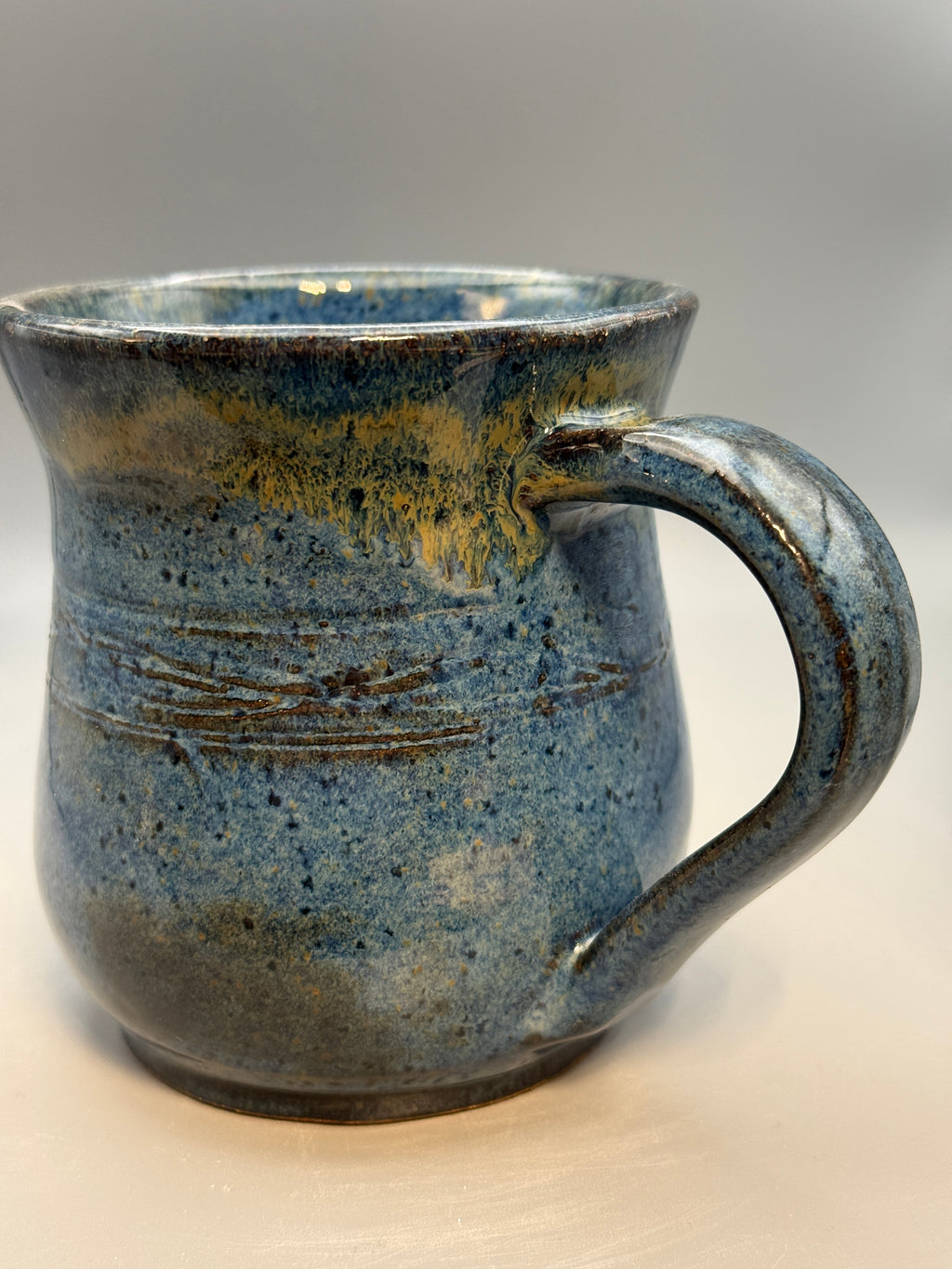 Speckled Blue Mug handmade 10-12 oz