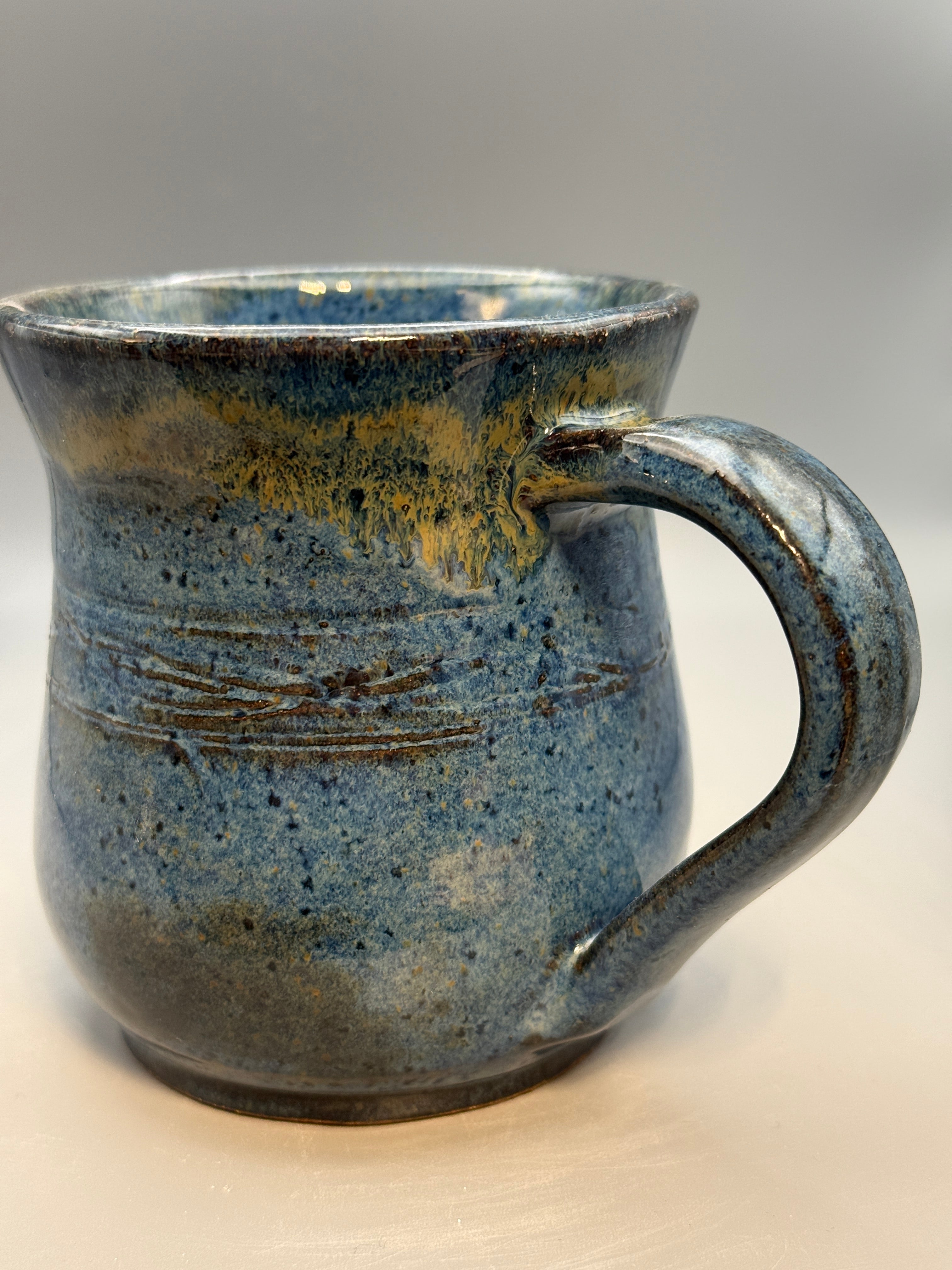 Speckled Blue Mug handmade 10-12 oz