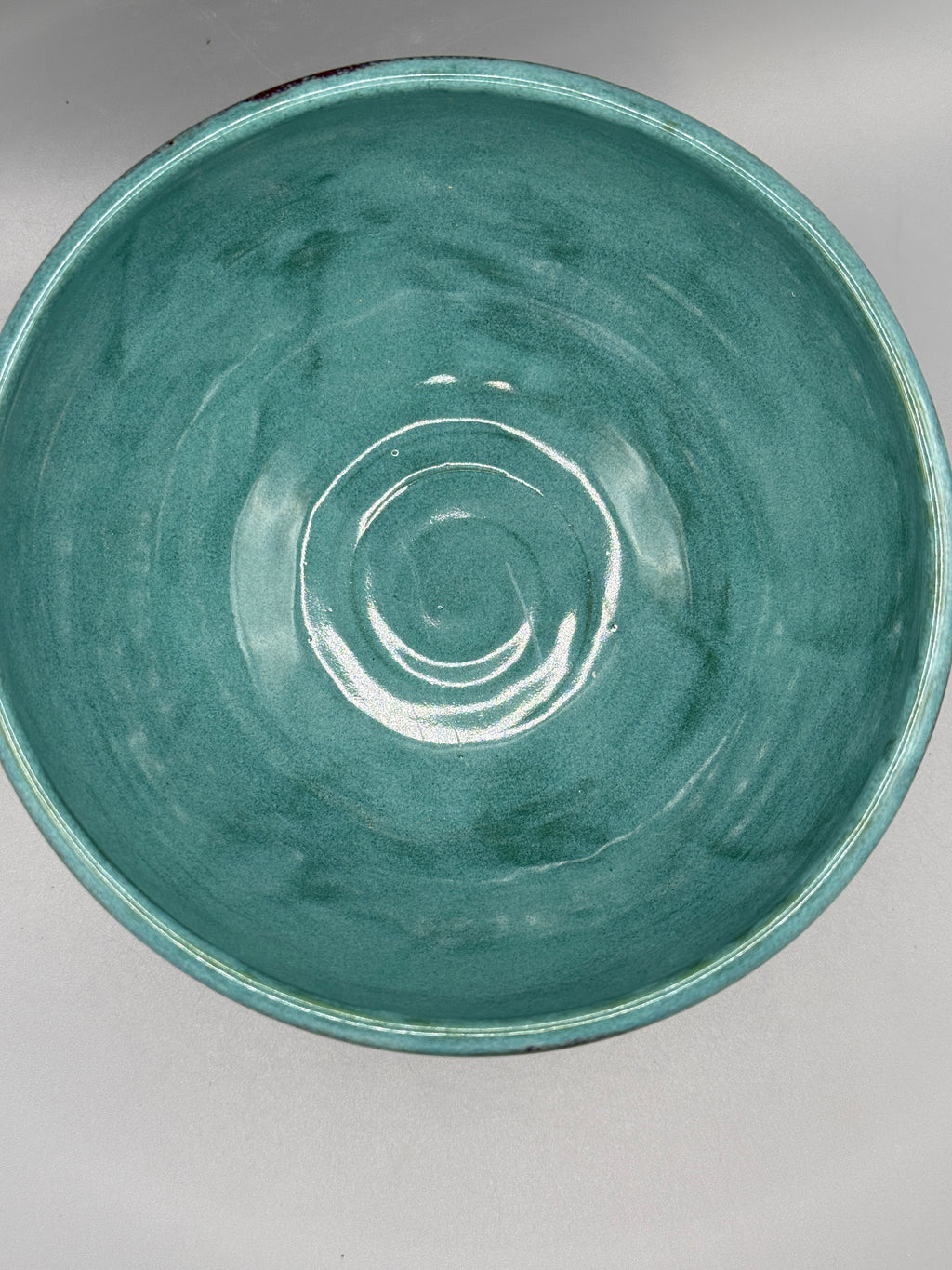 Copper Reef Bowl — Turquoise & Oxblood Stoneware, 5.5" x 3.5"