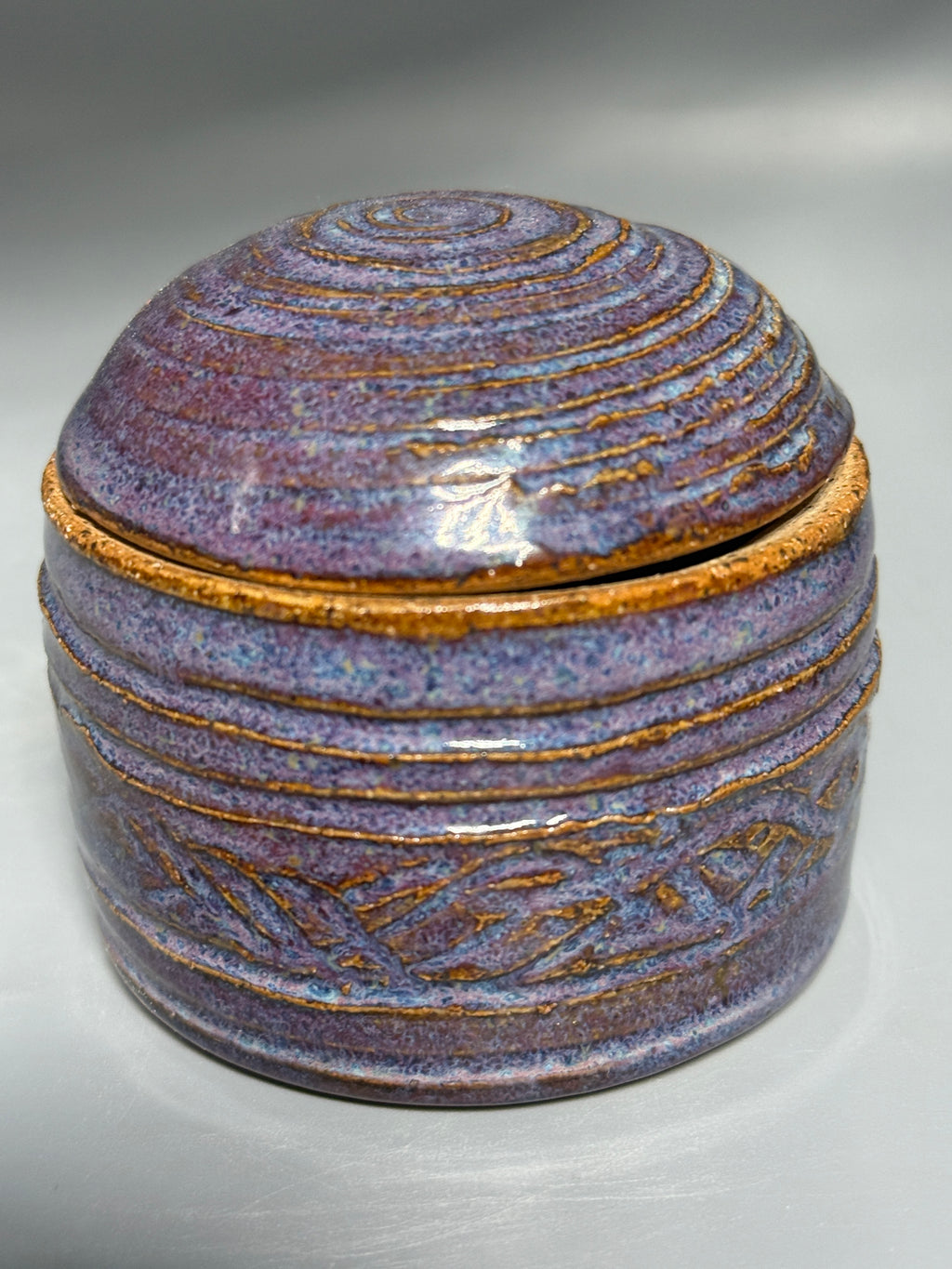 Twilight Ember Jar – Small Handmade Stoneware Lidded Jar