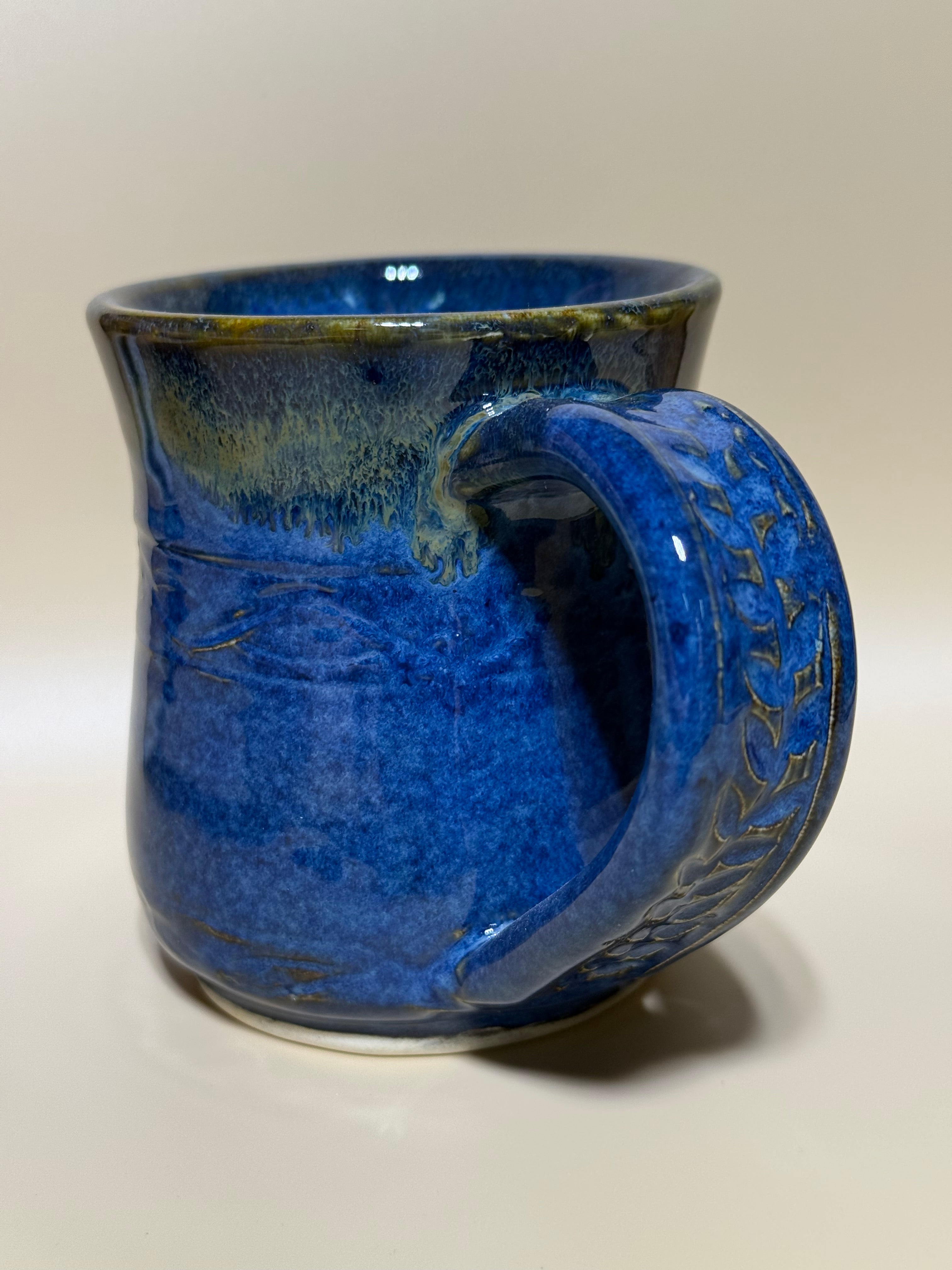Speckled Blue Mug handmade 10-12 oz