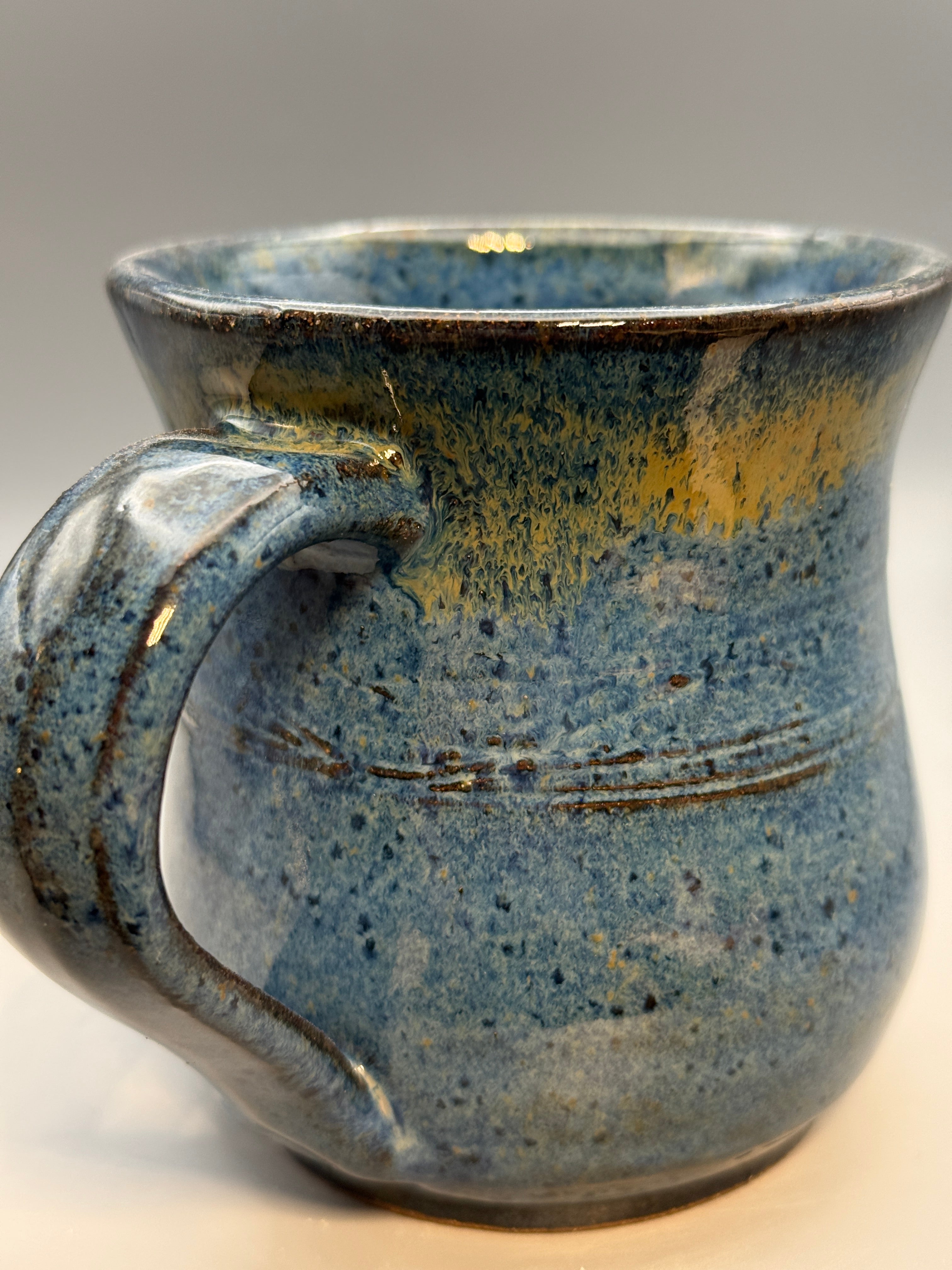 Speckled Blue Mug handmade 10-12 oz