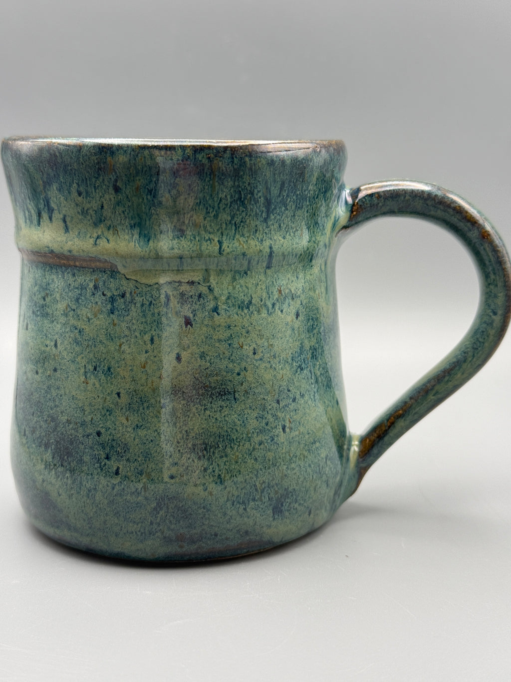 River Fern Mug - Mossy Green and Blue, Handmade 10-12 oz