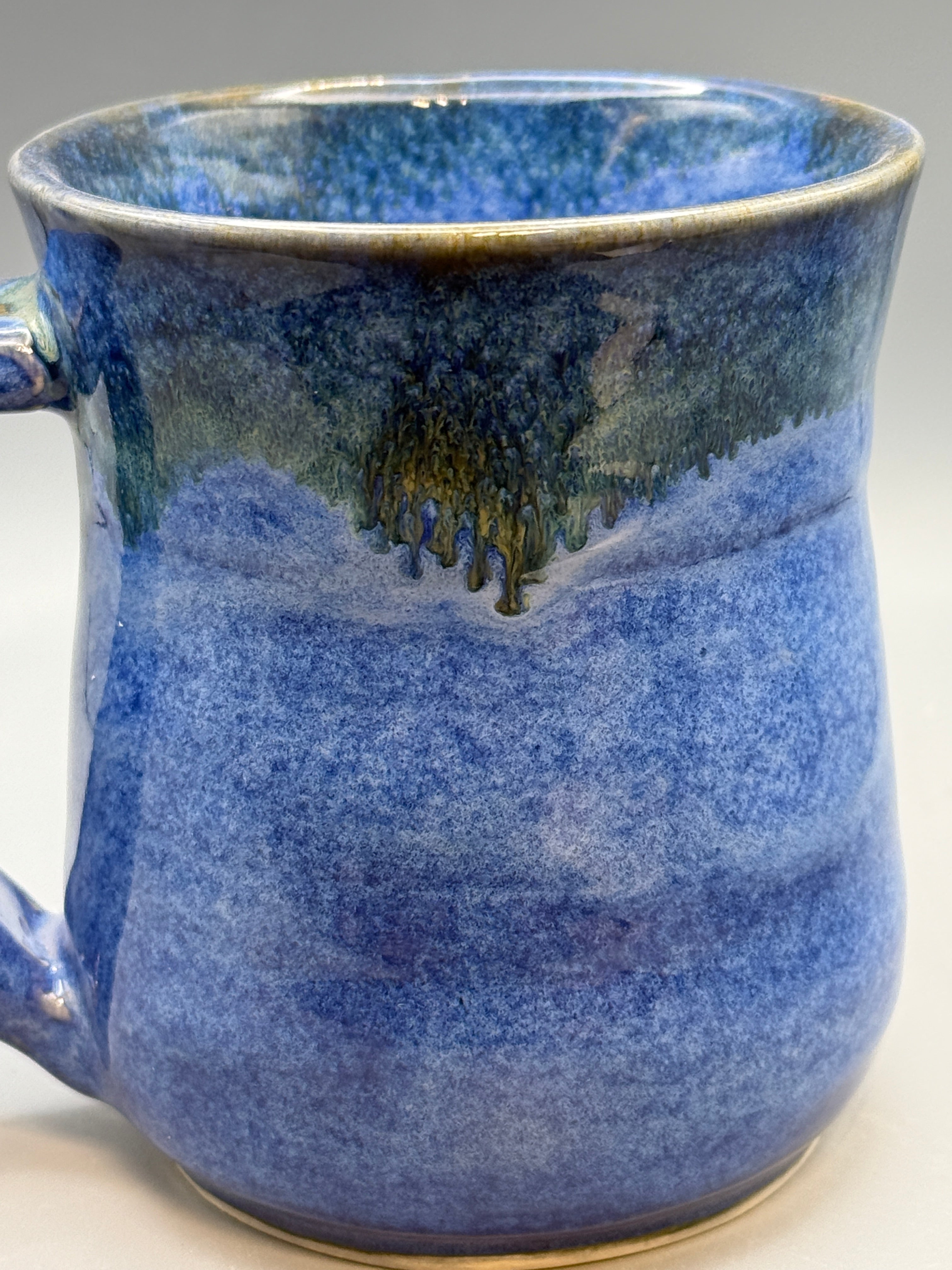 Blue Mug with Golden drips 10-12 oz