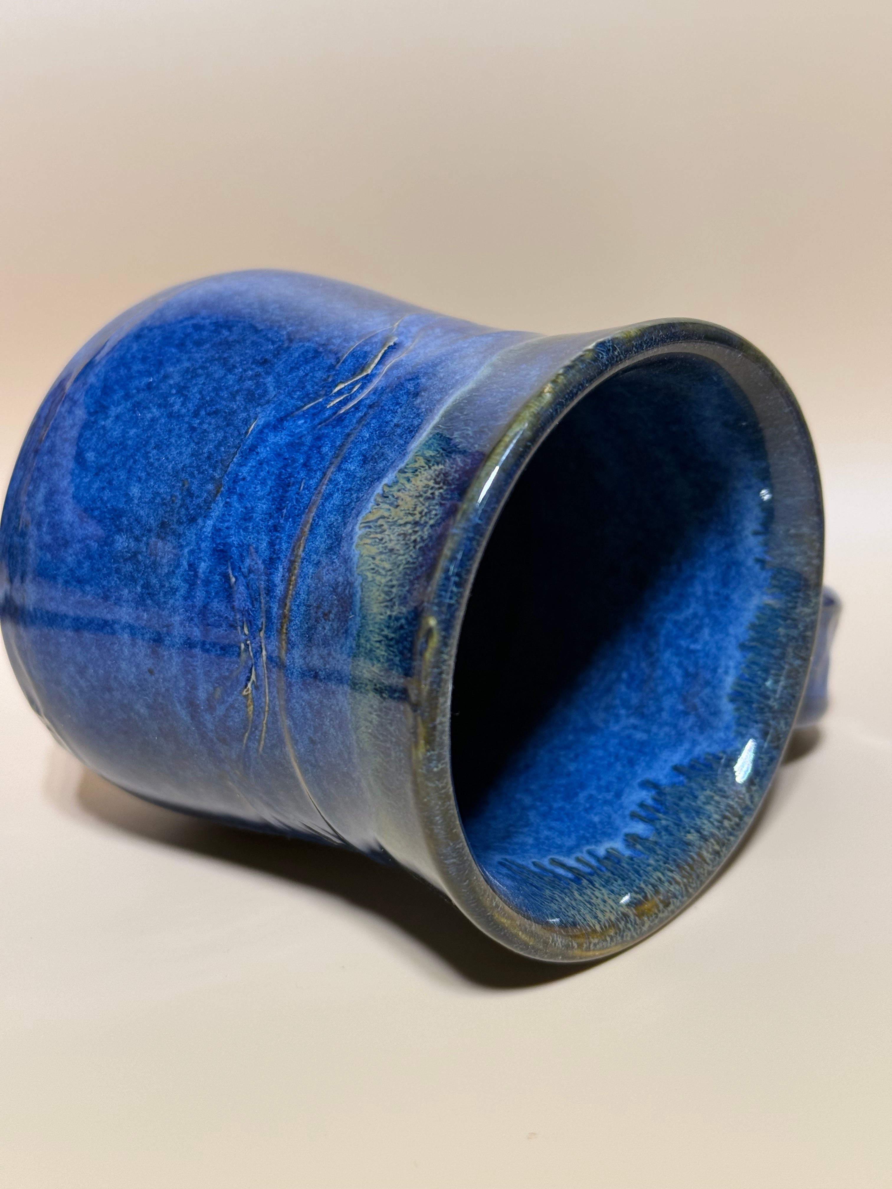 Speckled Blue Mug handmade 10-12 oz