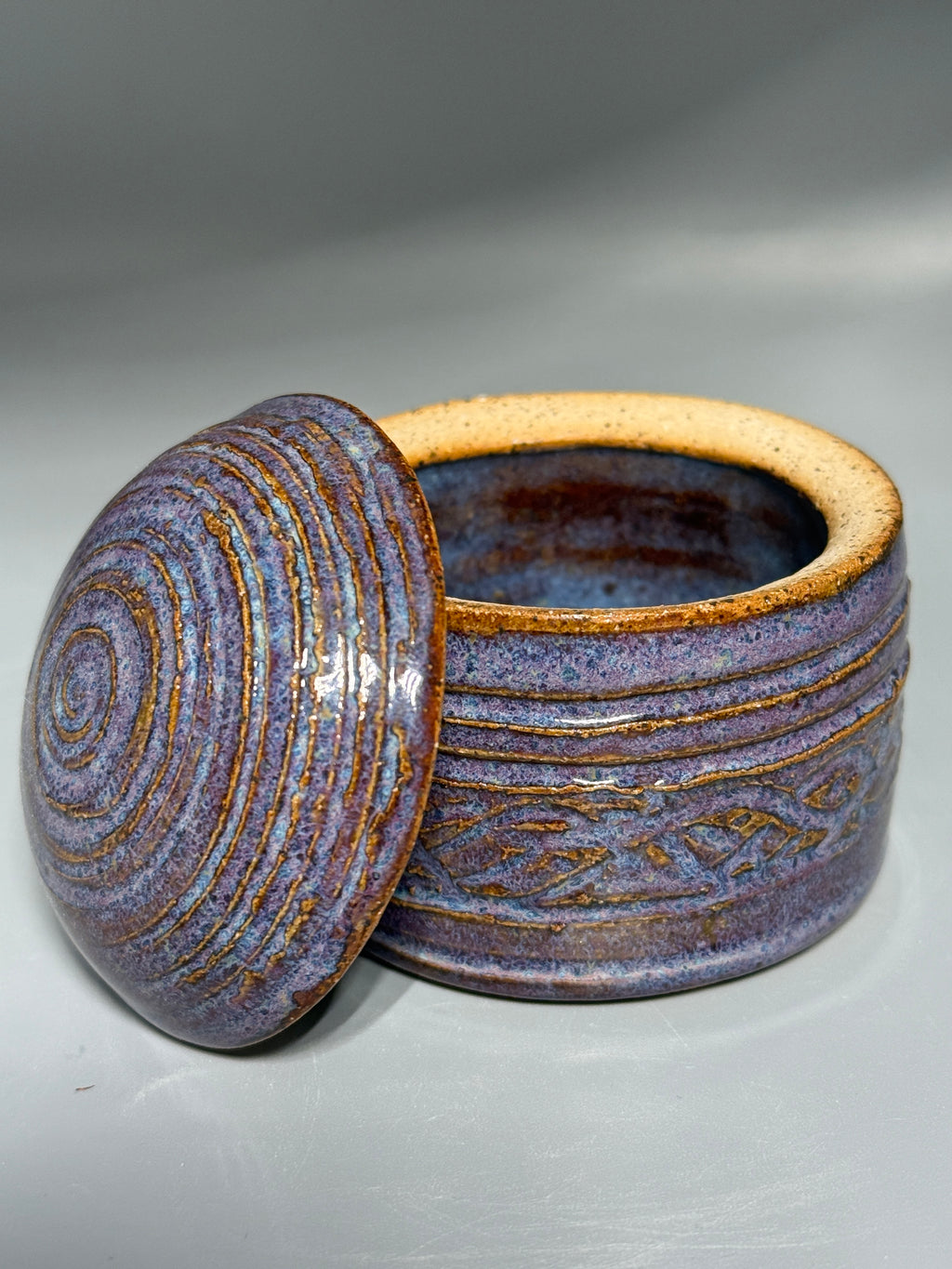 Twilight Ember Jar – Small Handmade Stoneware Lidded Jar