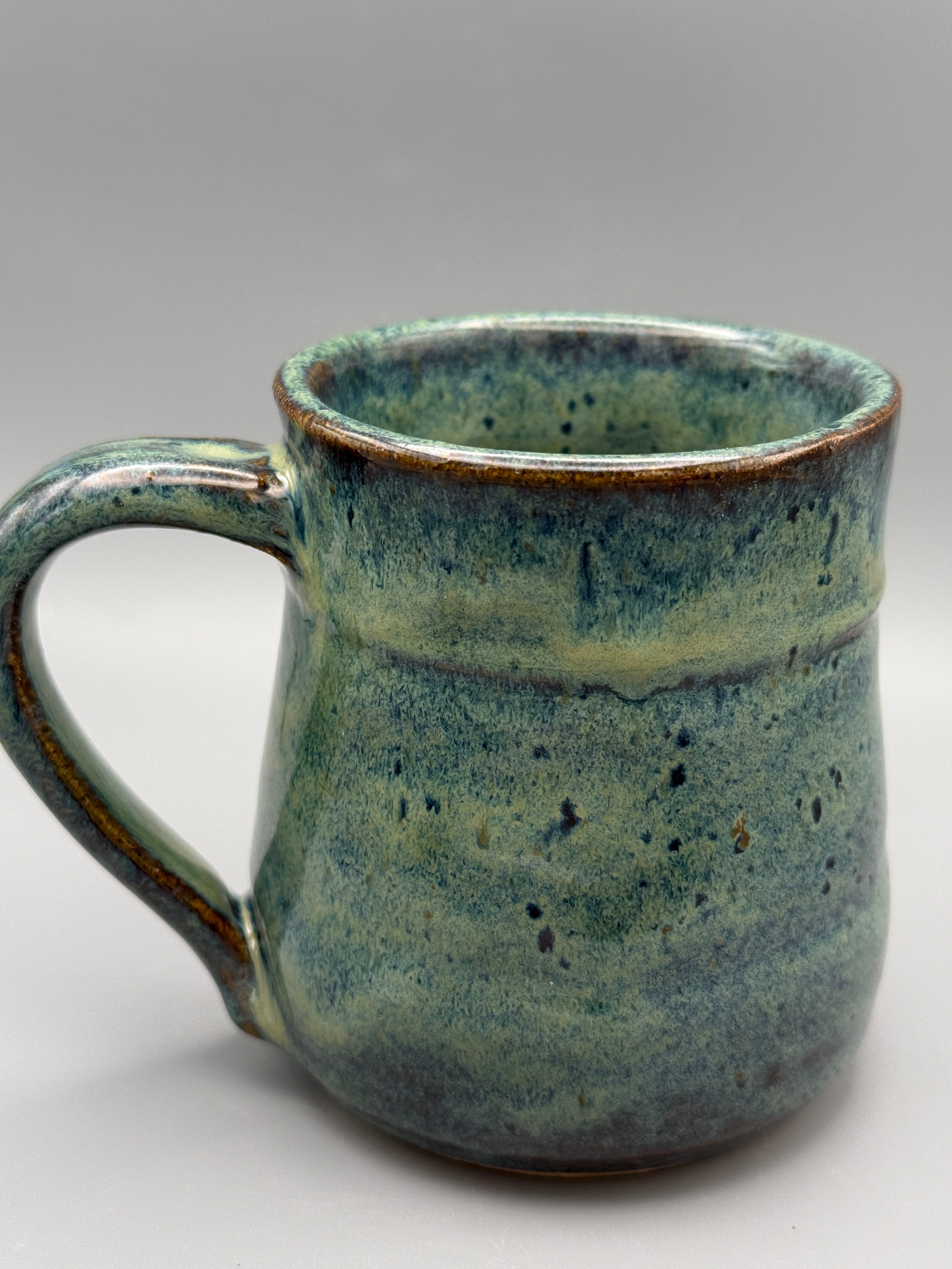 River Fern Tapered Mug in Sage Green - Handmade 10-12 oz