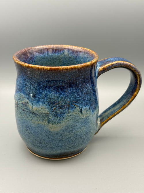 Blue surf pottery mug 10-12 oz