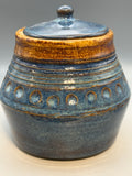 Amber Squall Jar – Medium 30 oz Handmade Stoneware Lidded Jar