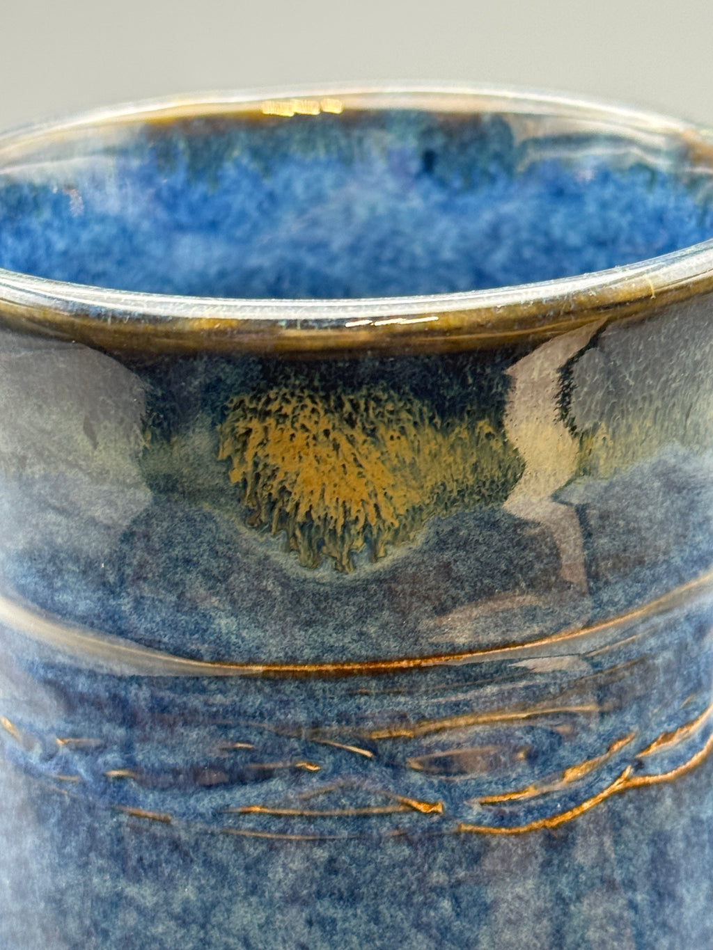 Sapphire Blue mug handmade 10-12 oz
