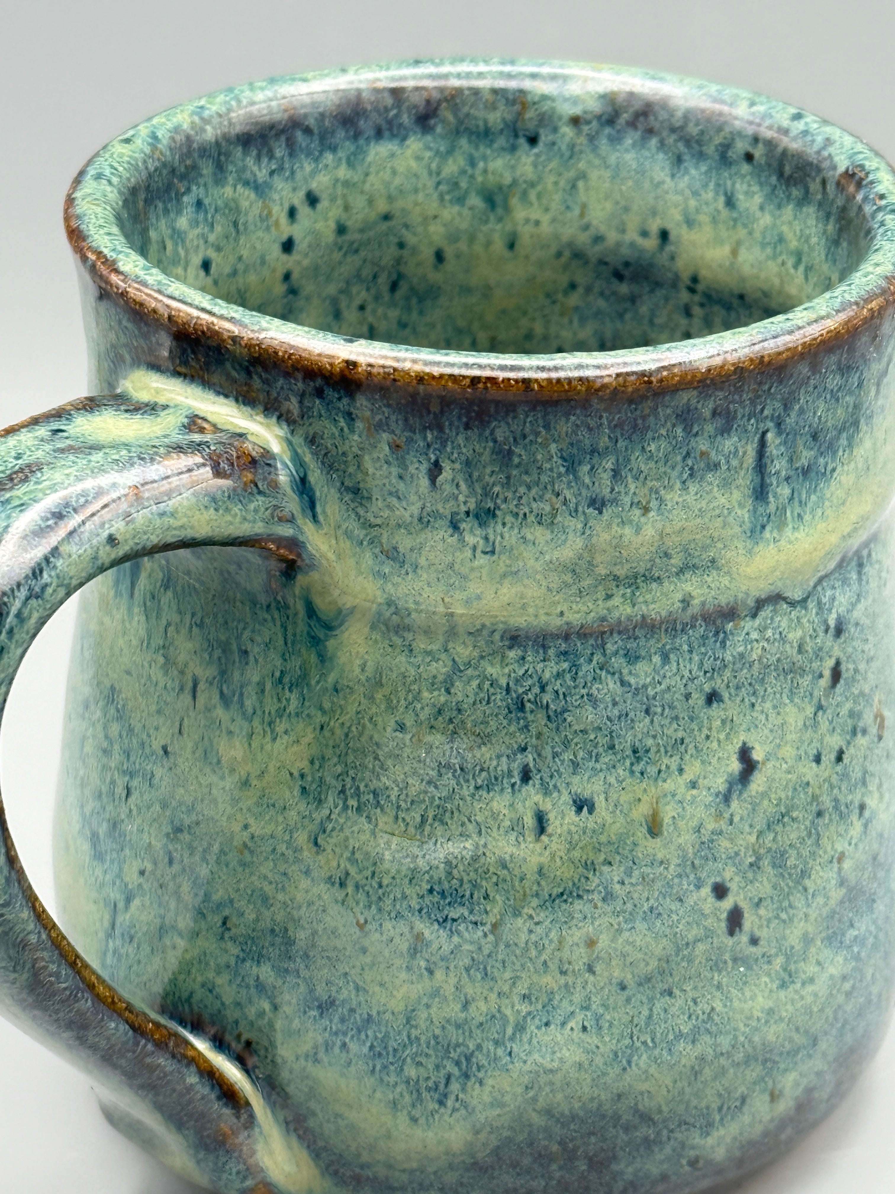 River Fern Tapered Mug in Sage Green - Handmade 10-12 oz
