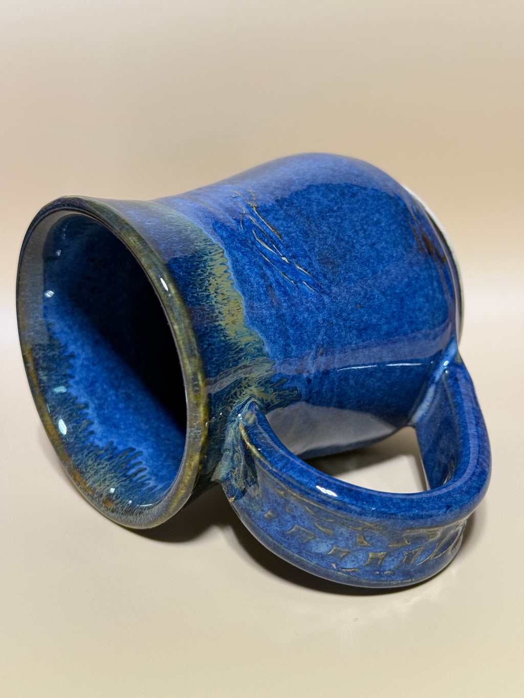 Speckled Blue Mug handmade 10-12 oz
