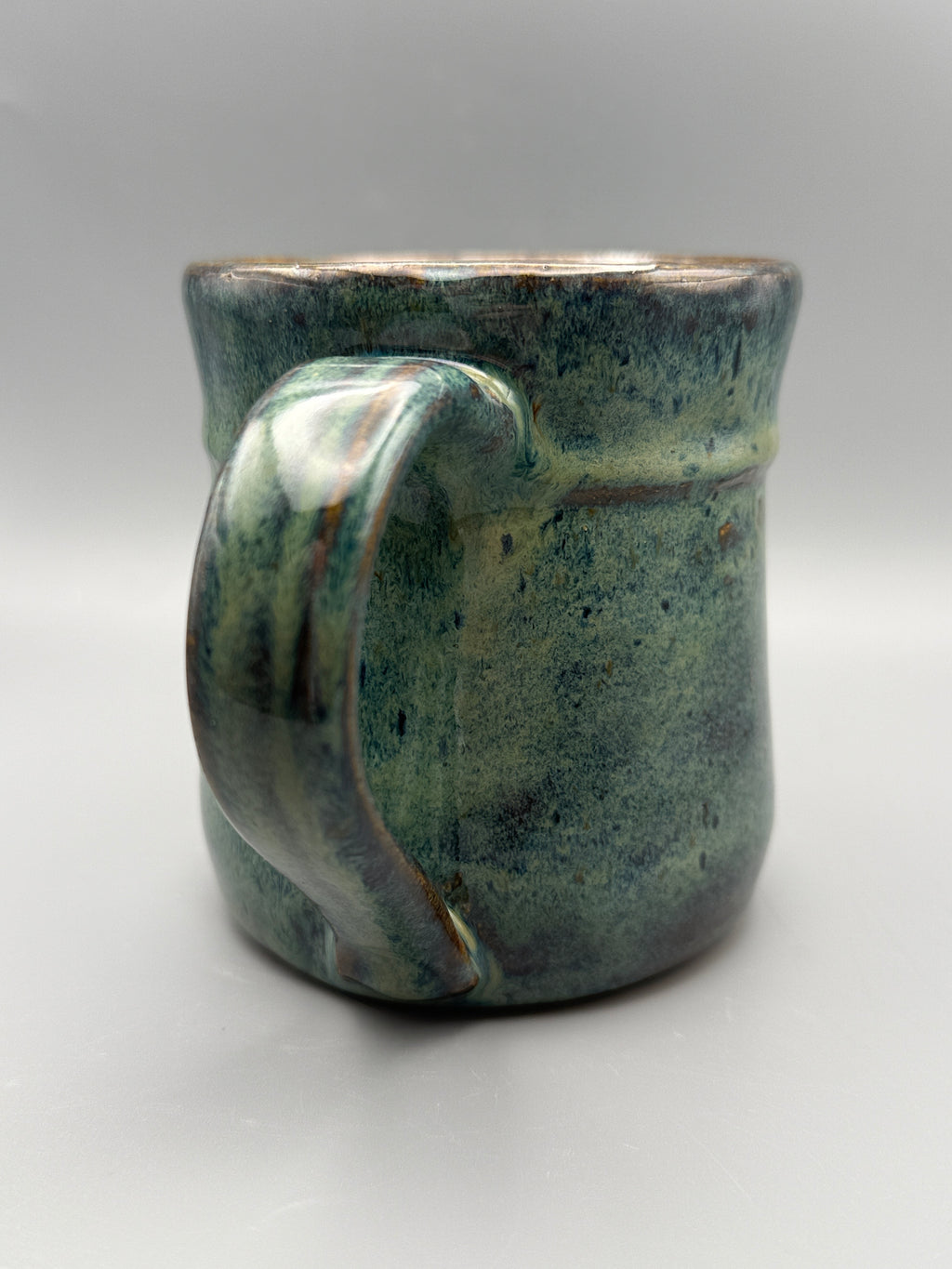 River Fern Mug - Mossy Green and Blue, Handmade 10-12 oz