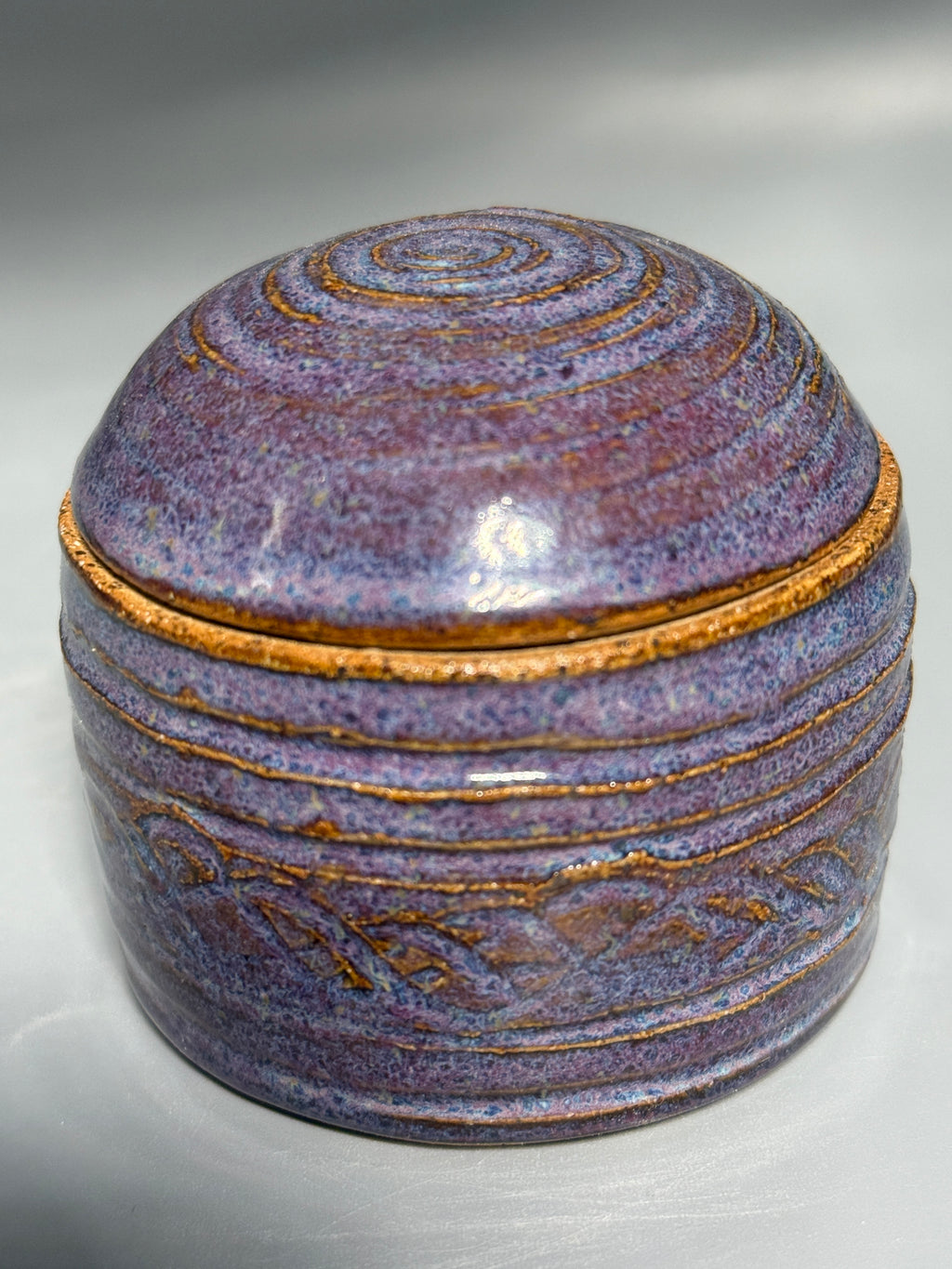Twilight Ember Jar – Small Handmade Stoneware Lidded Jar