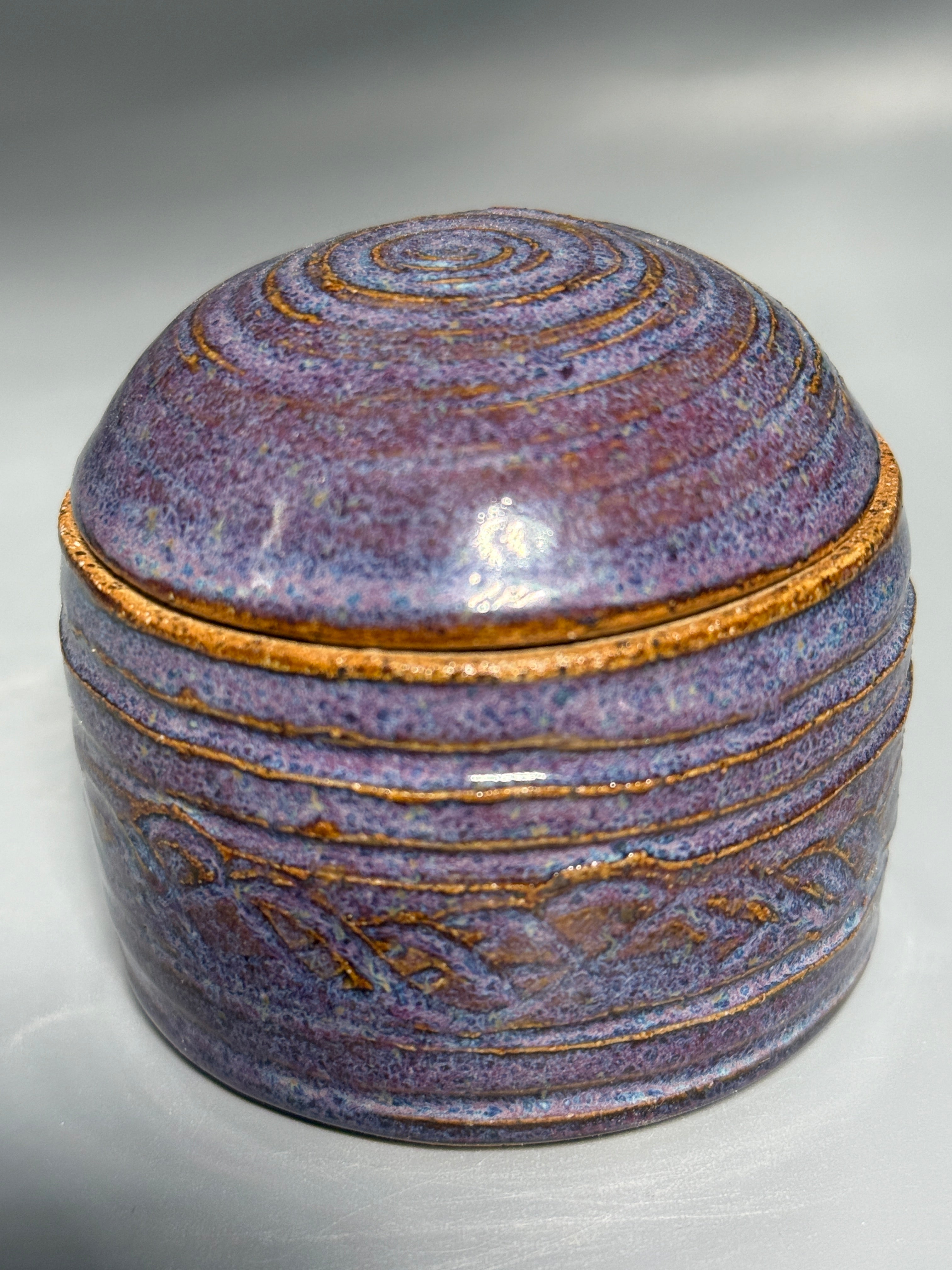 Twilight Ember Jar – Small Handmade Stoneware Lidded Jar