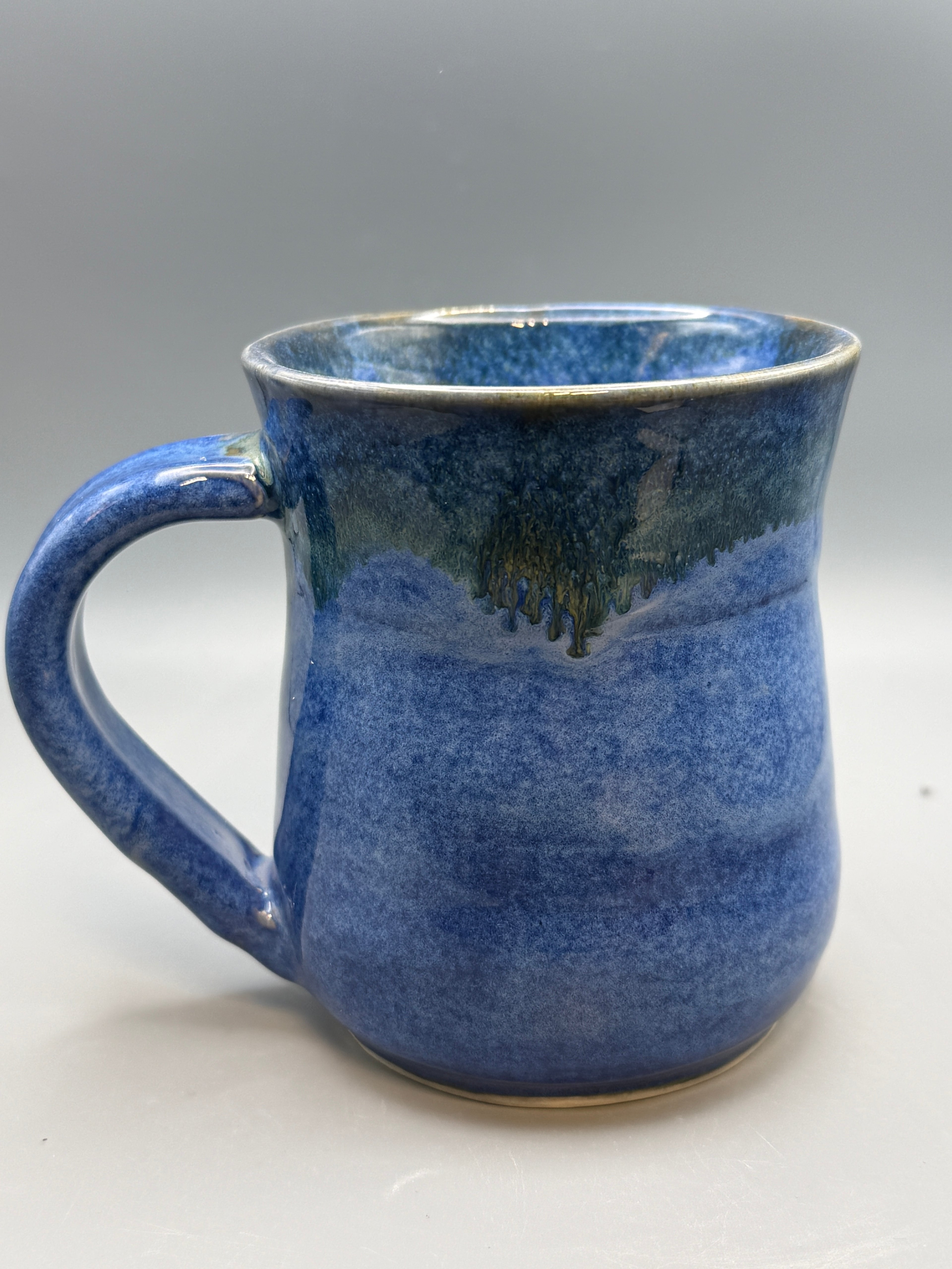 Blue Mug with Golden drips 10-12 oz