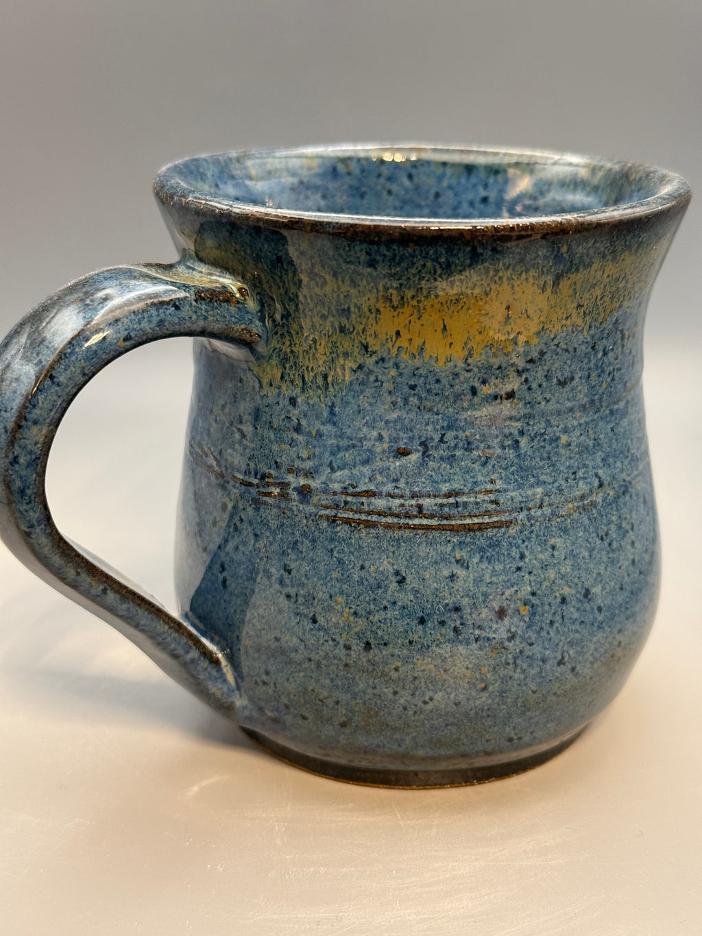 Speckled Blue Mug handmade 10-12 oz
