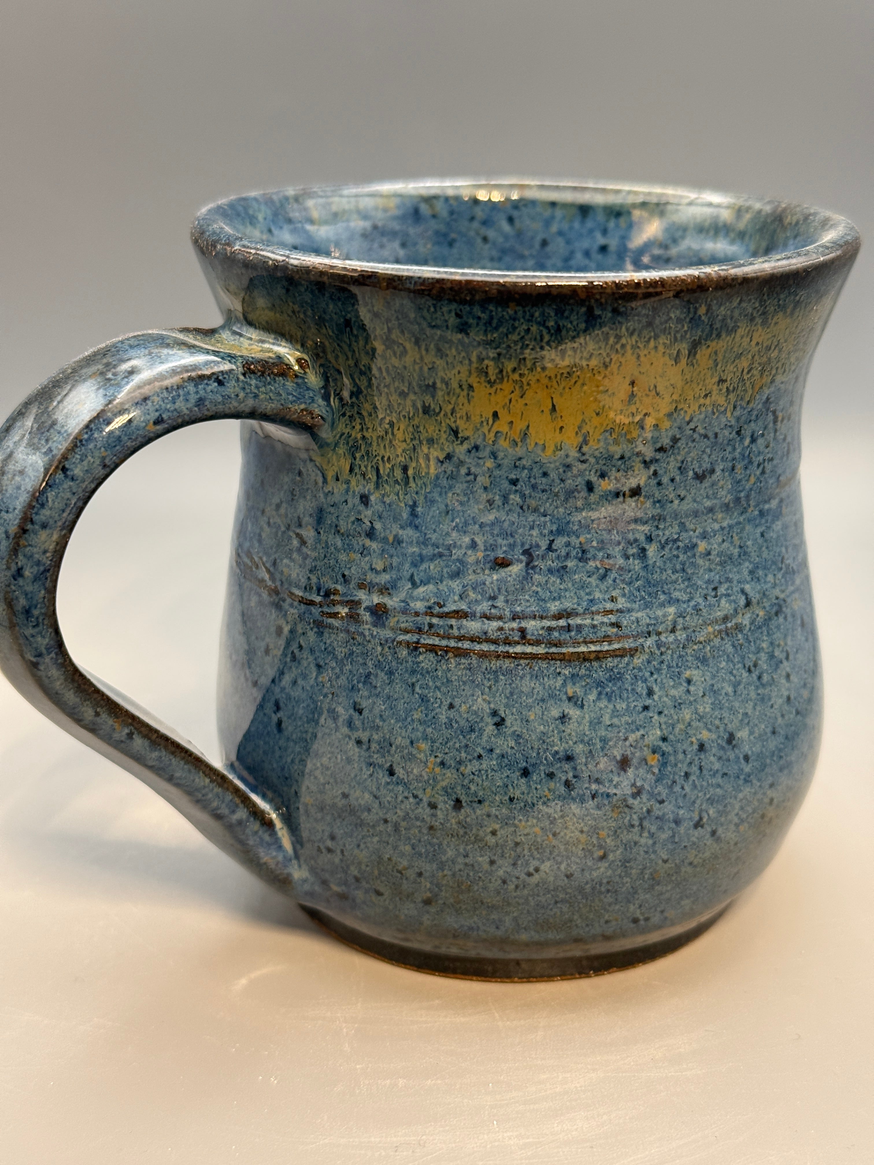 Speckled Blue Mug handmade 10-12 oz