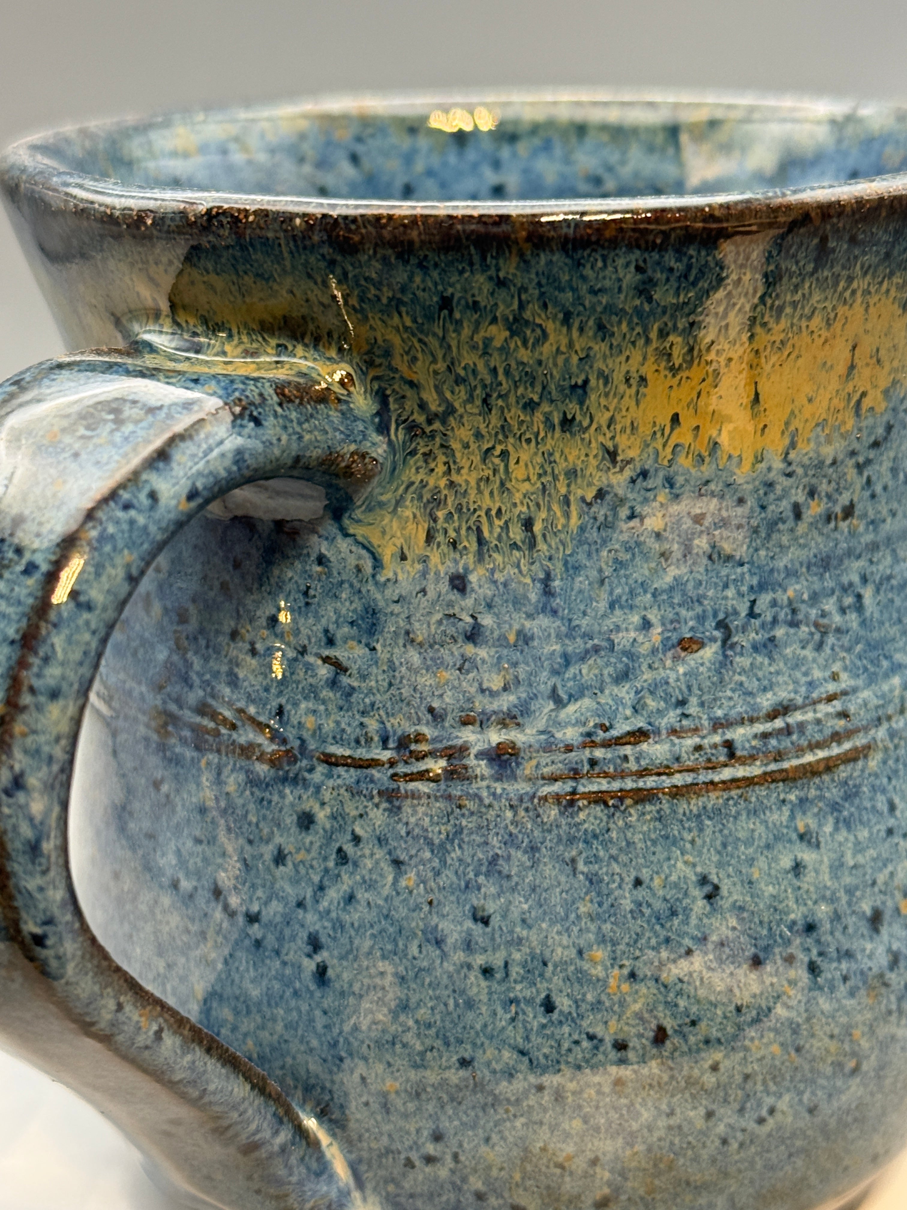 Speckled Blue Mug handmade 10-12 oz