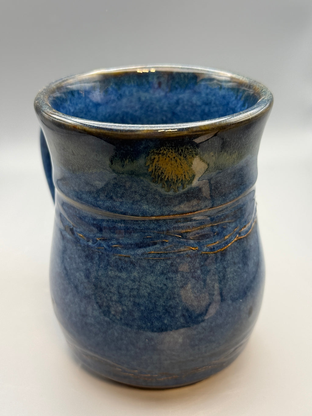 Sapphire Blue mug handmade 10-12 oz