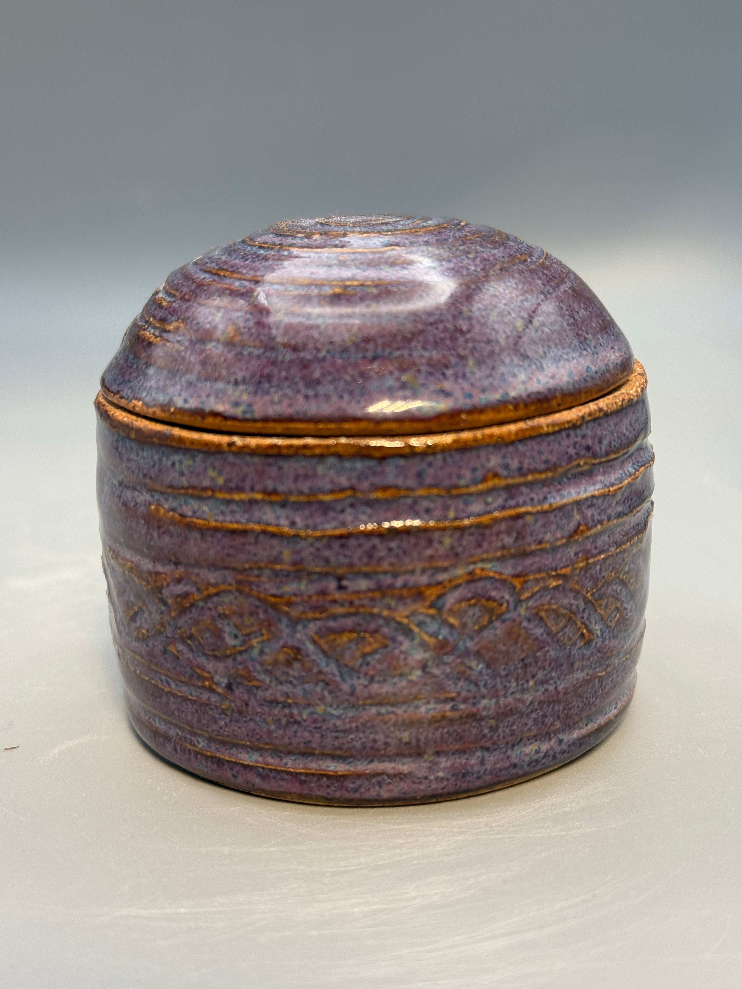 Twilight Ember Jar – Small Handmade Stoneware Lidded Jar