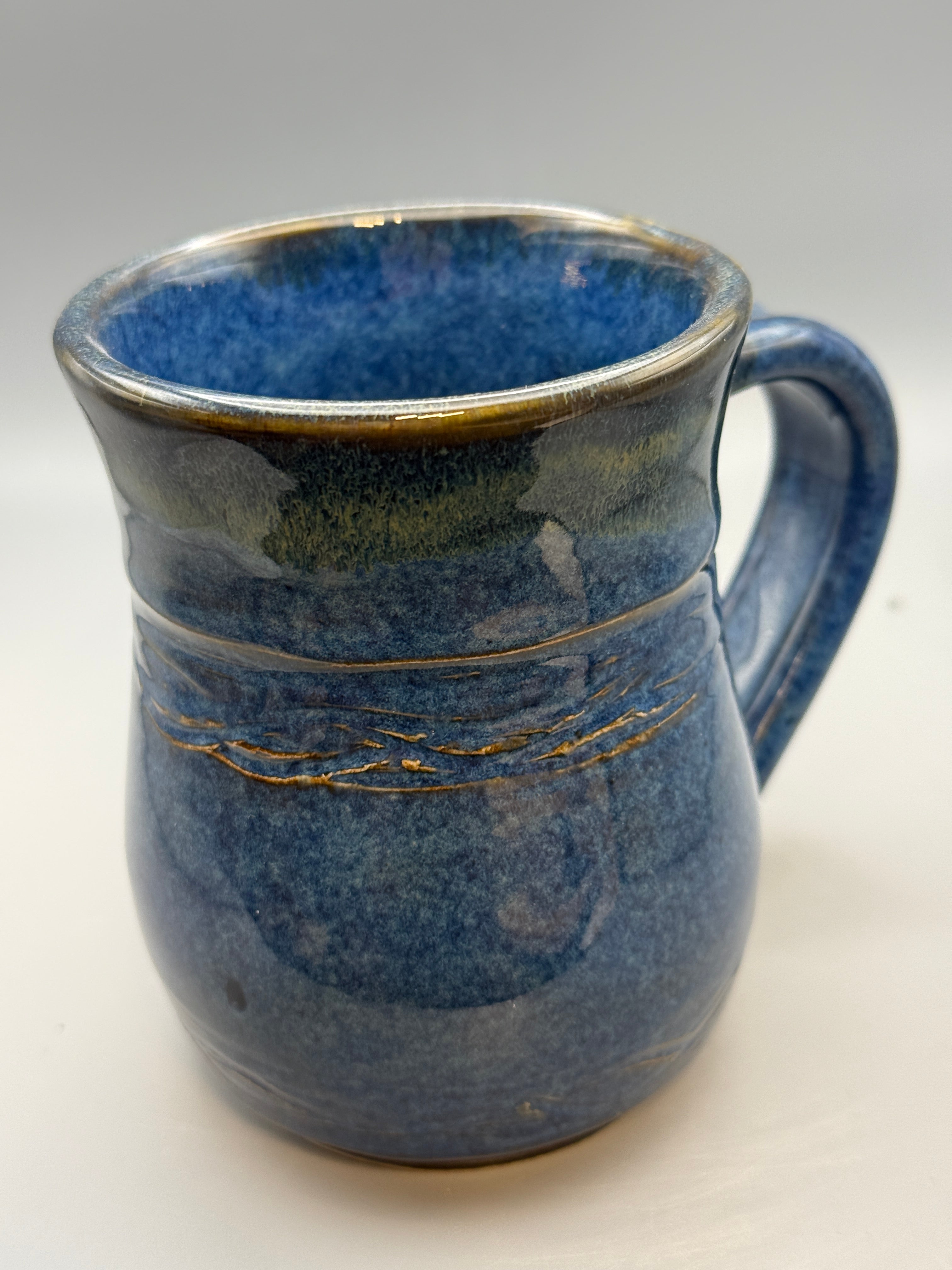 Sapphire Blue mug handmade 10-12 oz