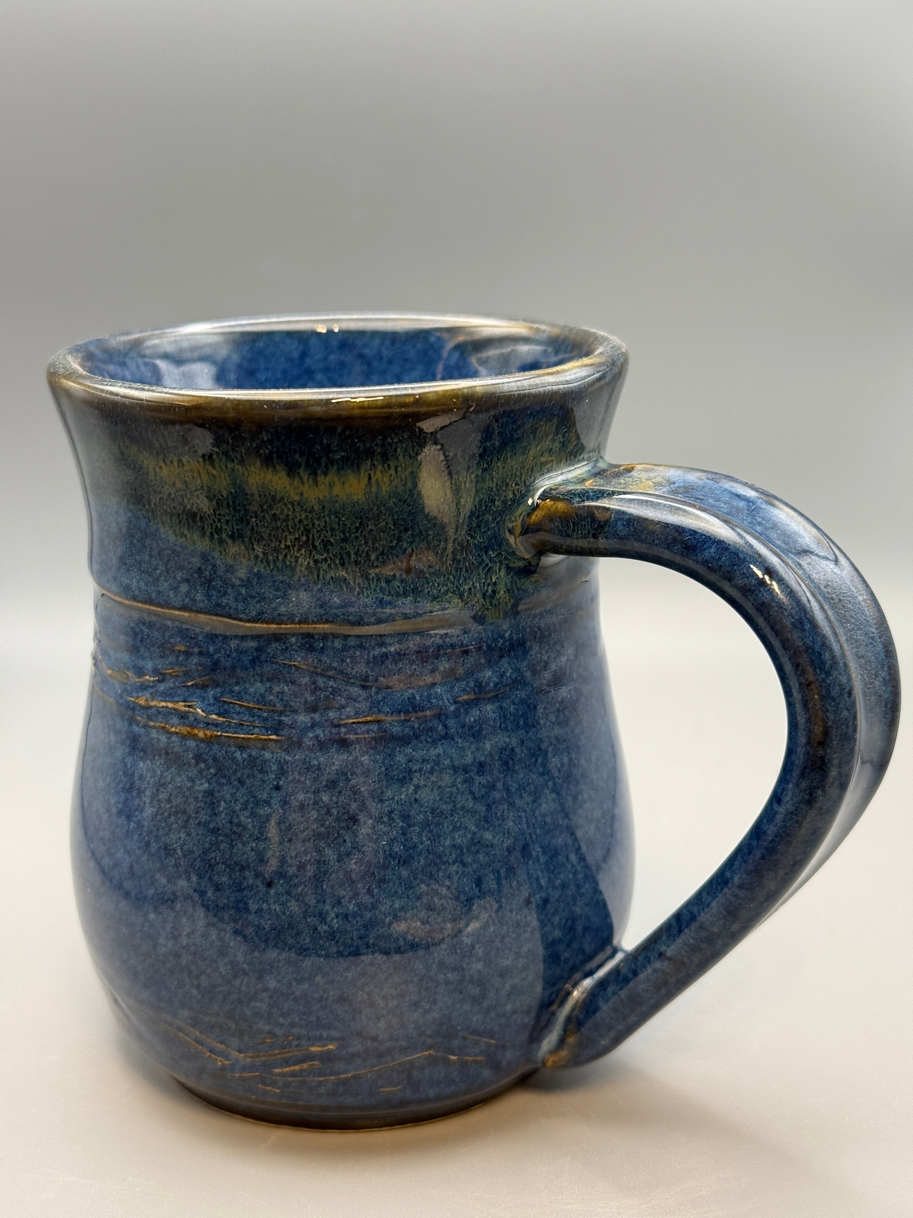 Sapphire Blue mug handmade 10-12 oz