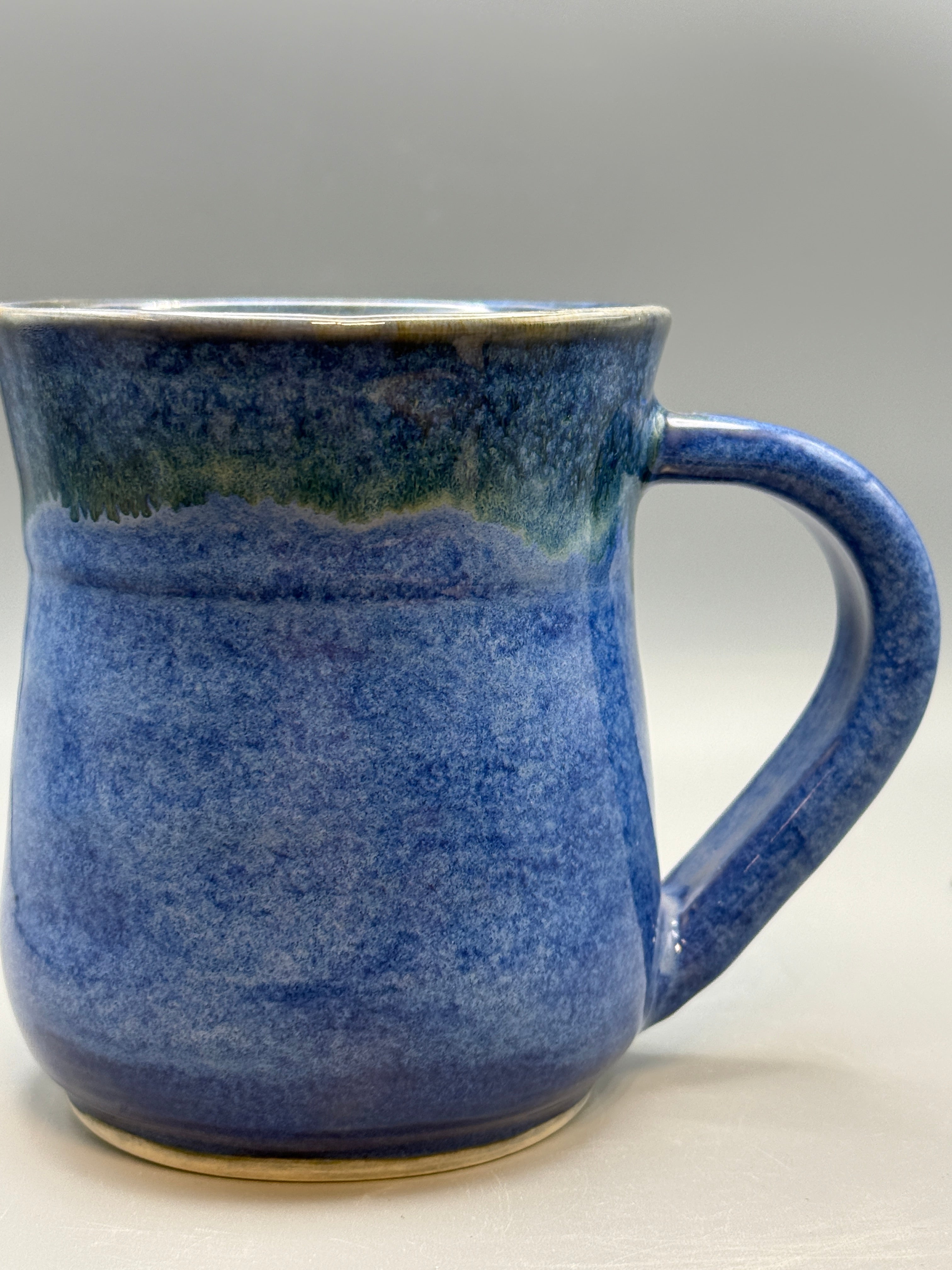 Blue Mug with Golden drips 10-12 oz