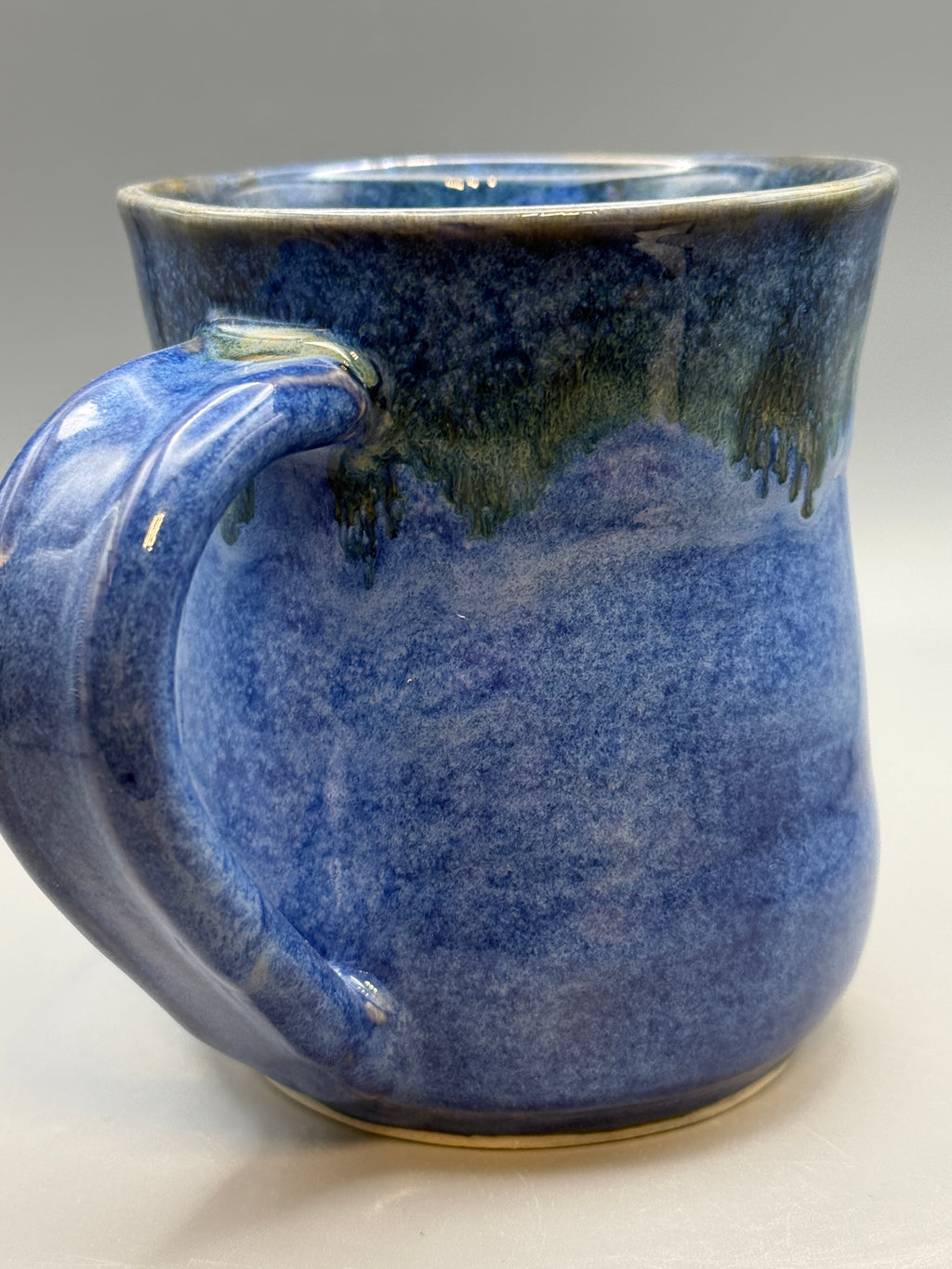 Blue Mug with Golden drips 10-12 oz