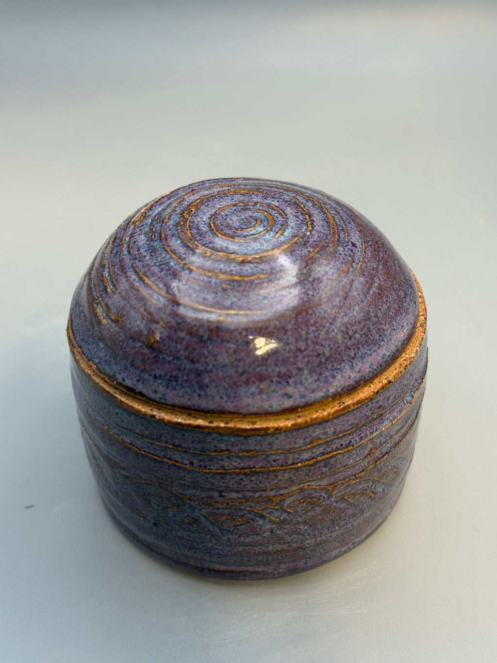 Twilight Ember Jar – Small Handmade Stoneware Lidded Jar