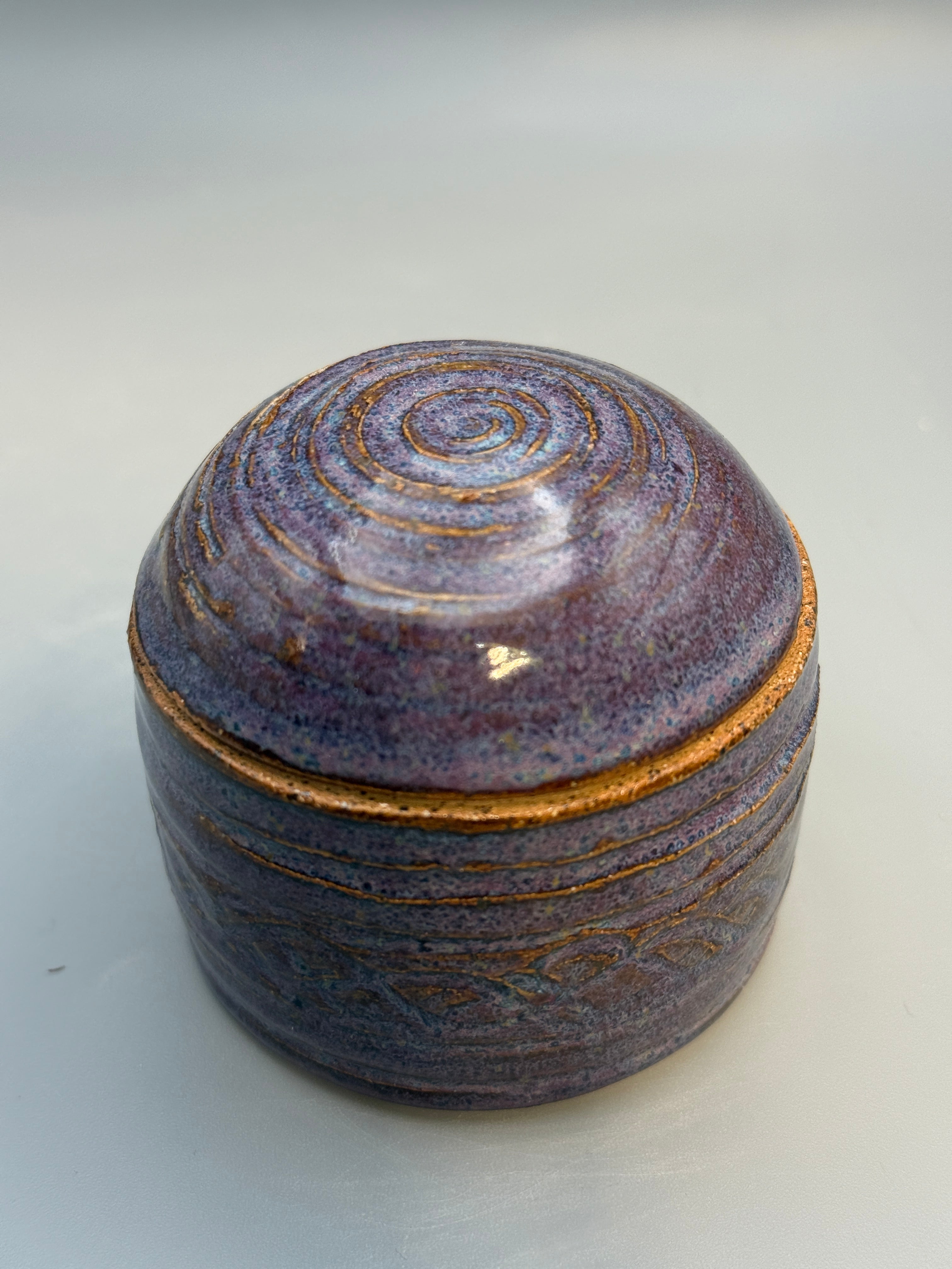 Twilight Ember Jar – Small Handmade Stoneware Lidded Jar