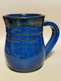 Blue Mug with Golden drips 10-12 oz