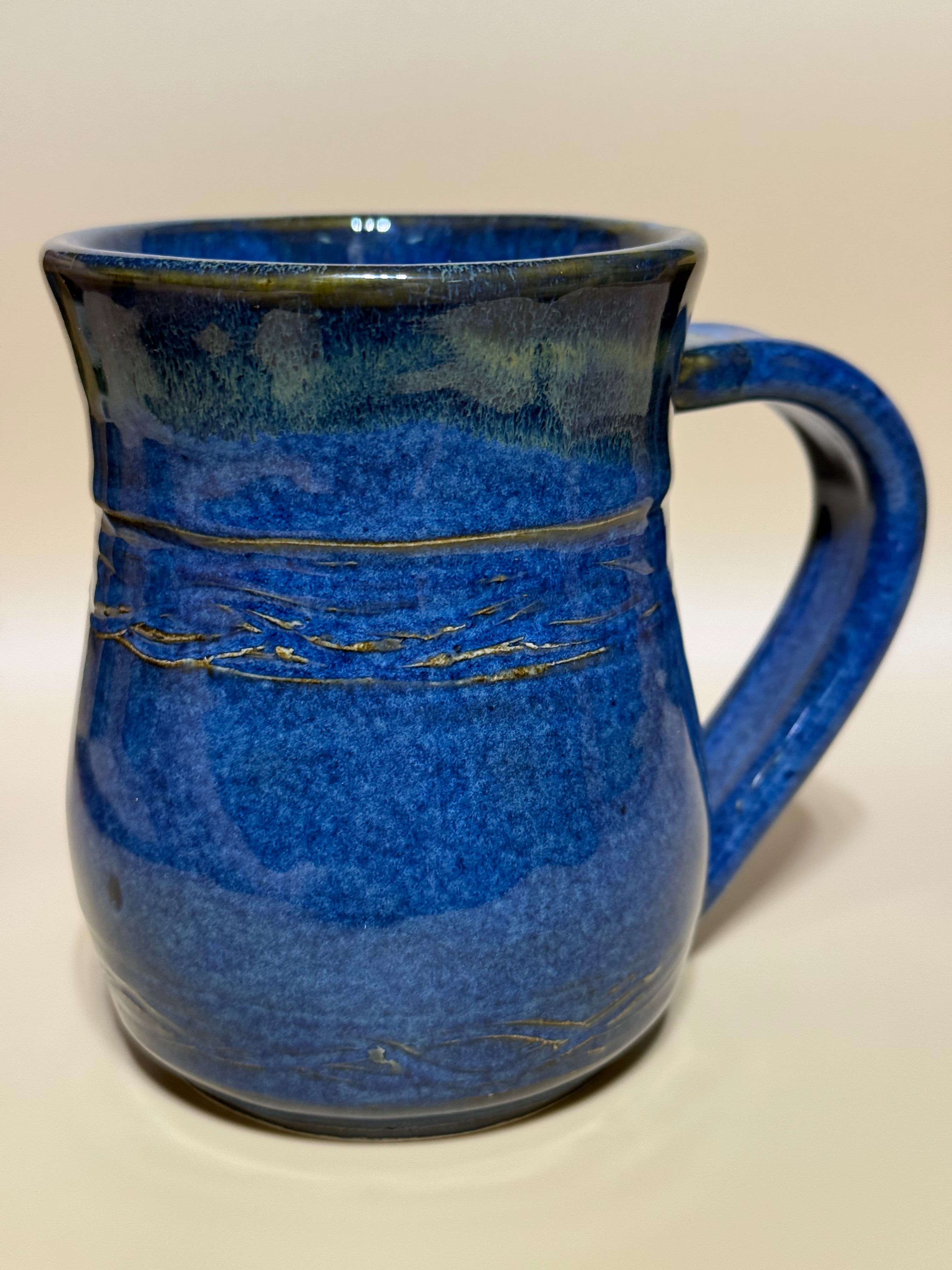Speckled Blue Mug handmade 10-12 oz