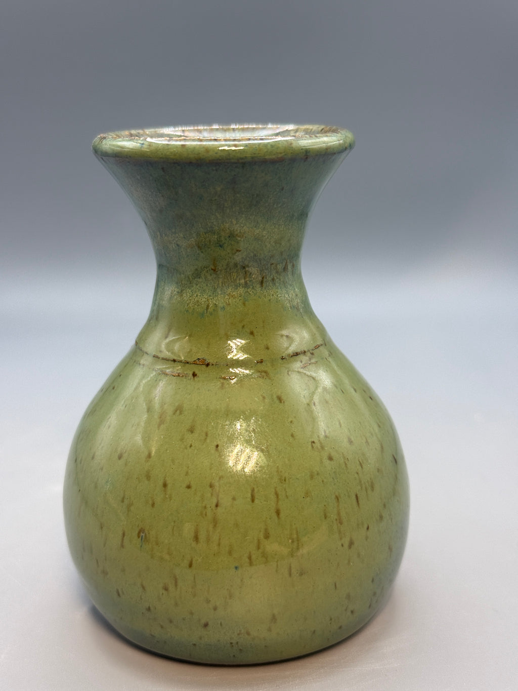 Sage Brook Bud Vase – Handmade Stoneware Vase in Speckled Green