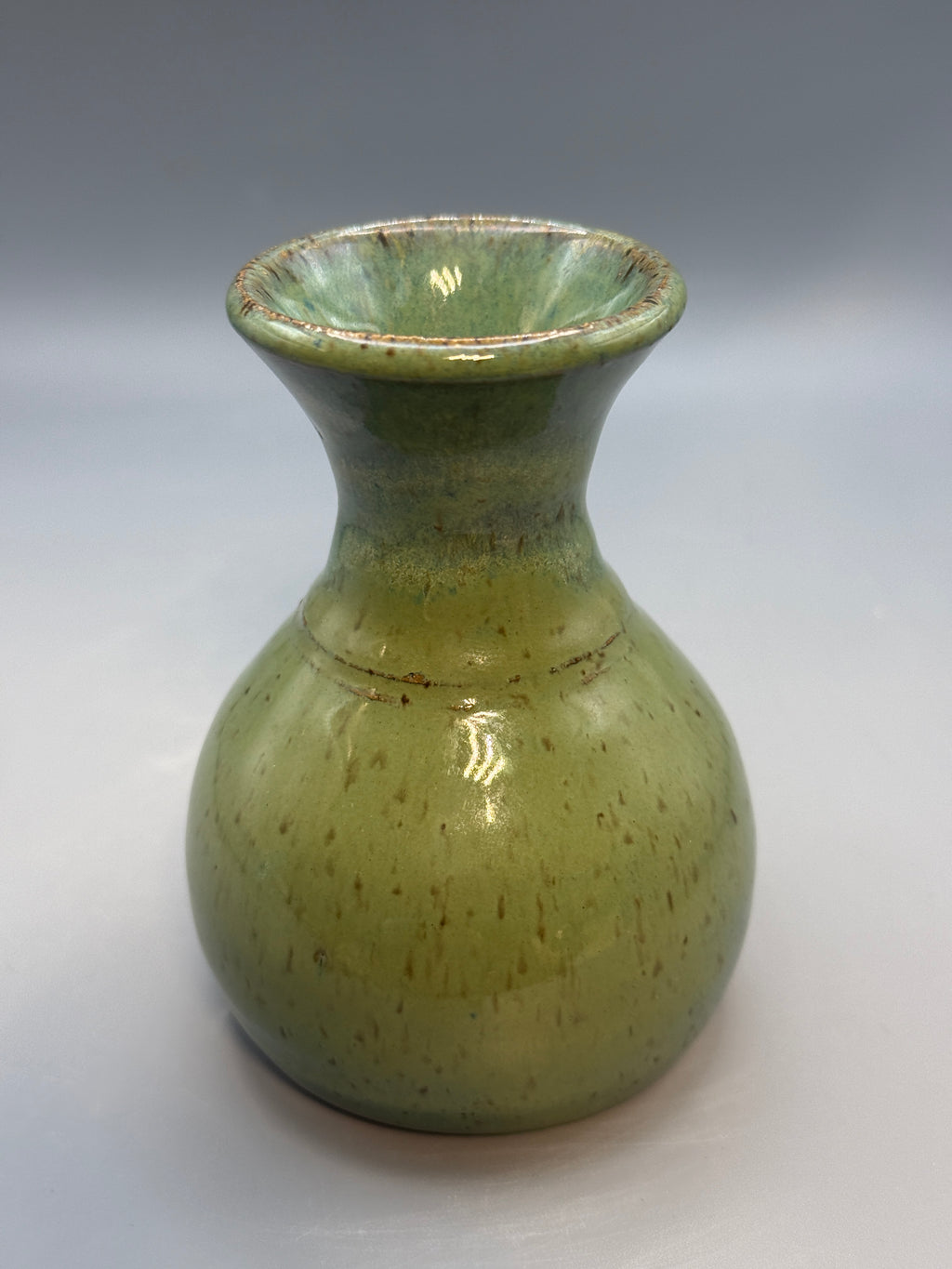 Sage Brook Bud Vase – Handmade Stoneware Vase in Speckled Green