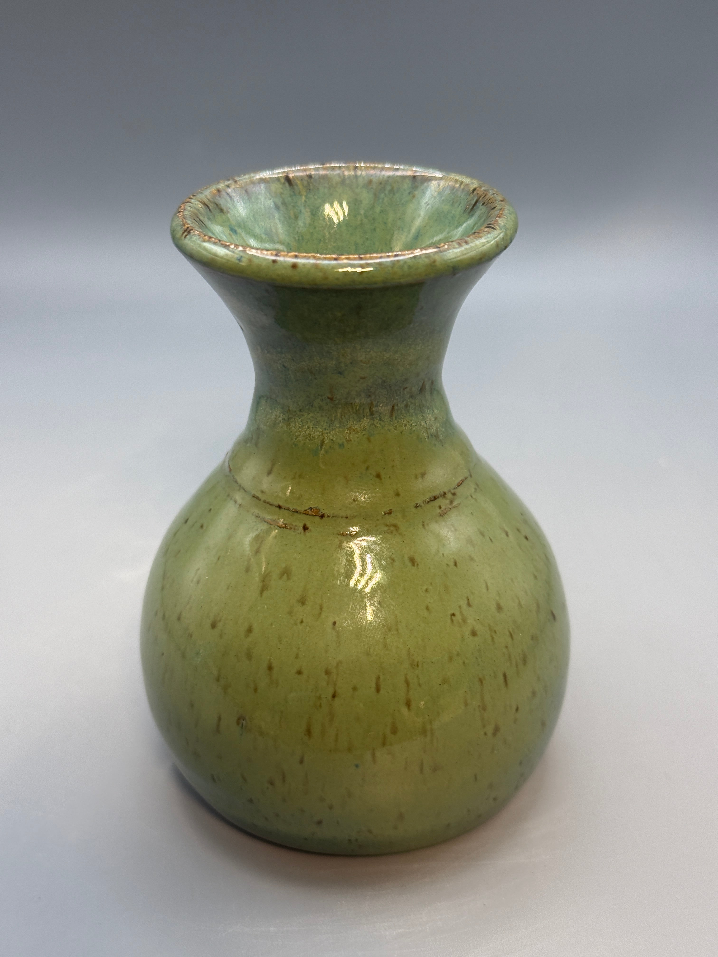 Sage Brook Bud Vase – Handmade Stoneware Vase in Speckled Green