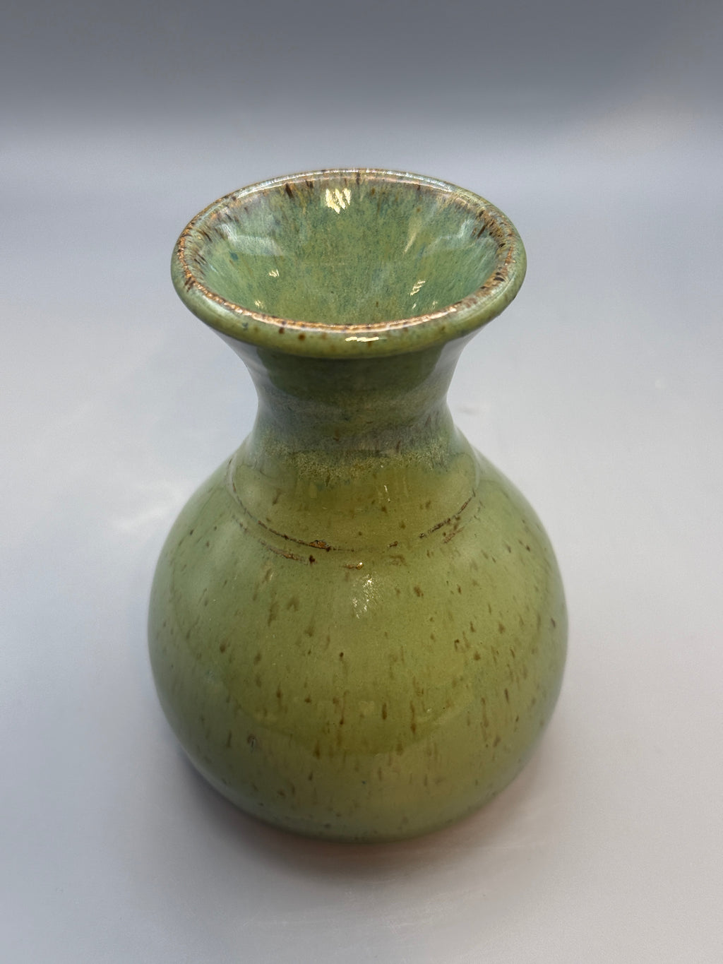 Sage Brook Bud Vase – Handmade Stoneware Vase in Speckled Green