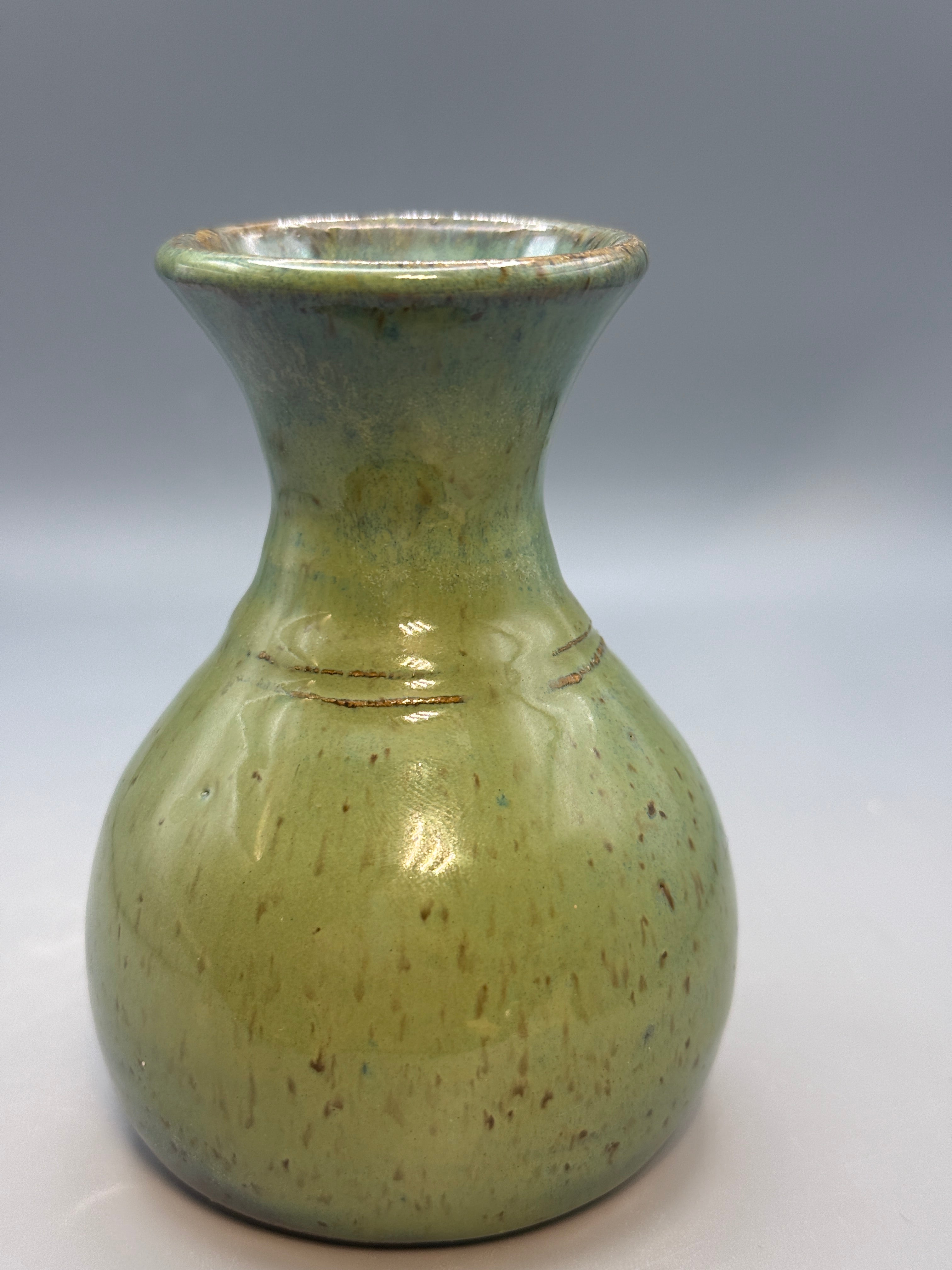 Sage Brook Bud Vase – Handmade Stoneware Vase in Speckled Green