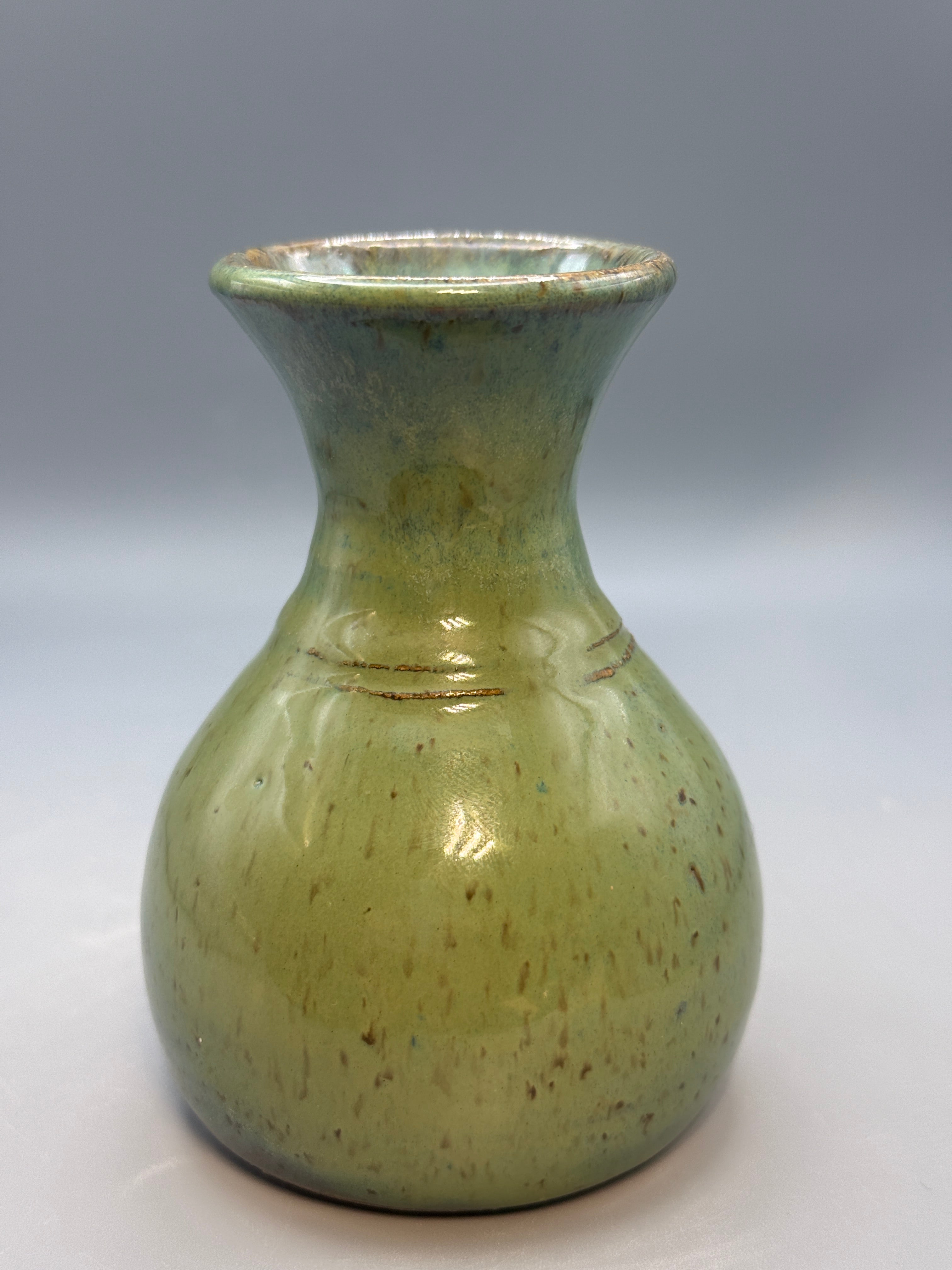 Sage Brook Bud Vase – Handmade Stoneware Vase in Speckled Green